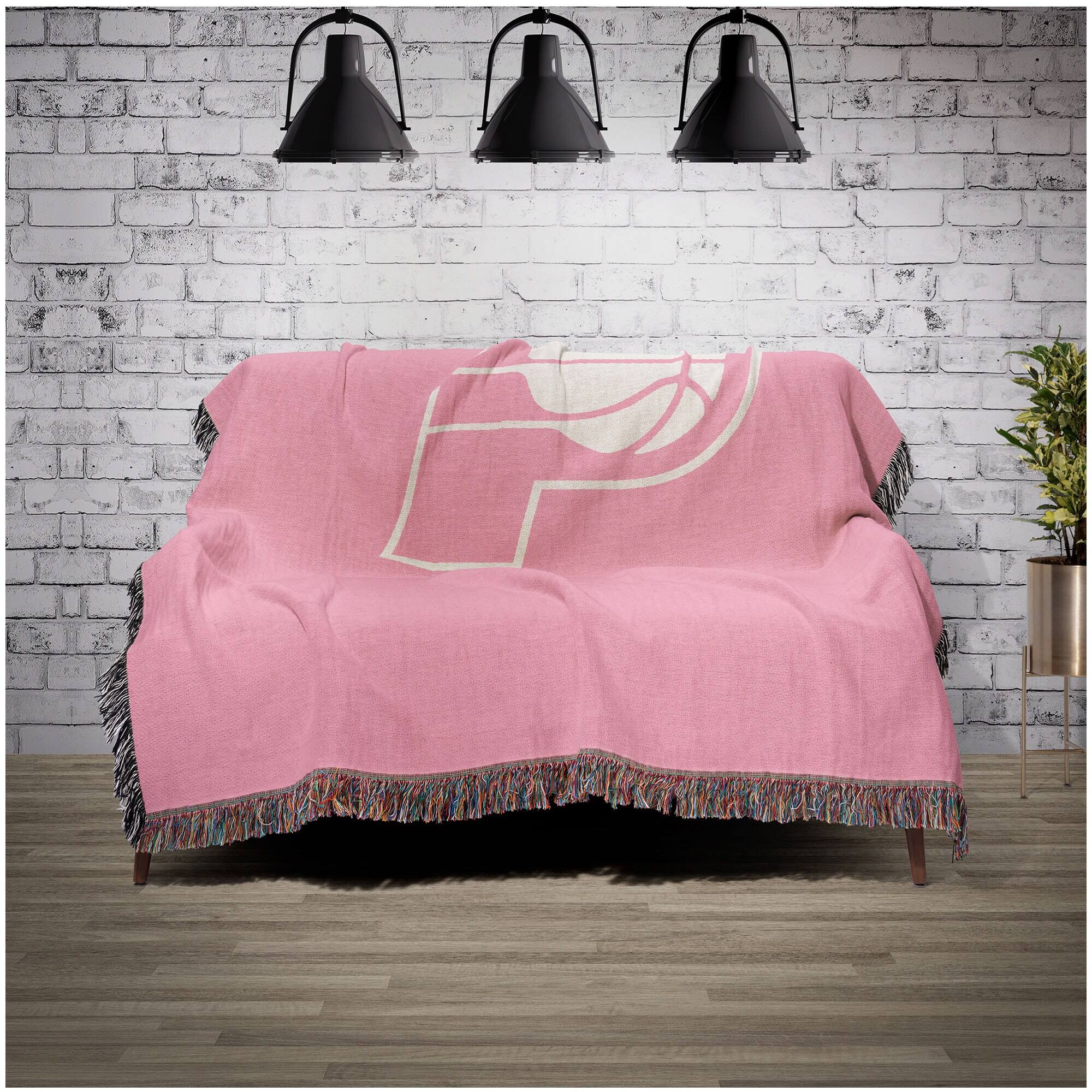 Alt View 1. Chad & Jake - Indiana Pacers Woven Blanket - Pink.
