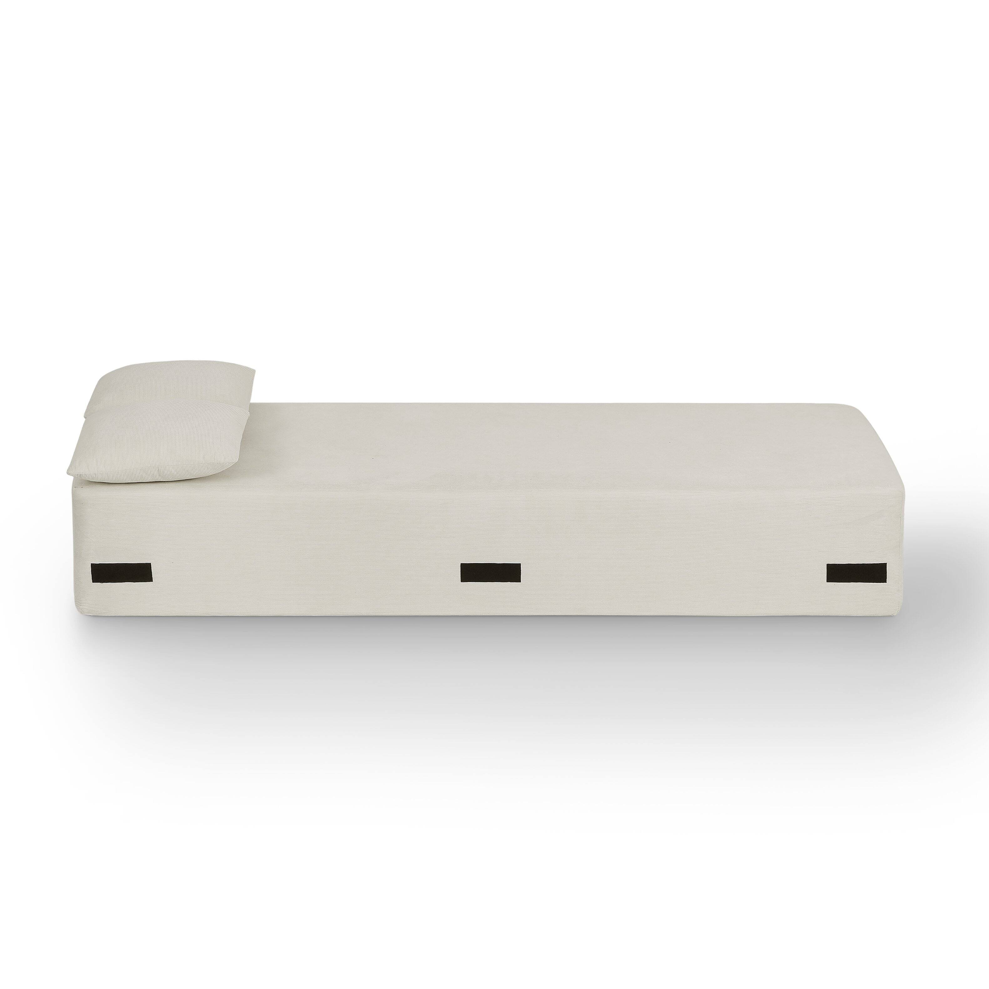 Left. Loheer - Loheer 3 Seater Boneless Couch No Assembly Modern Frameless Sofa for Compact Apartment Living Room 83 Inch - Beige.