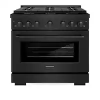 ZLINE - 36" Paramount Gas Range with 6 Burners and Convection Oven (SGRB-36) - Black Stainless Steel - Front_Zoom