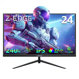Z-Edge - UG24PJ- 24" 1080P Full HD 240Hz 1ms MPRT IPS Gaming Monitor, 350cd/m², FreeSync, HDR10, HDMI 2.0 + DisplayPort 1.4 - Black