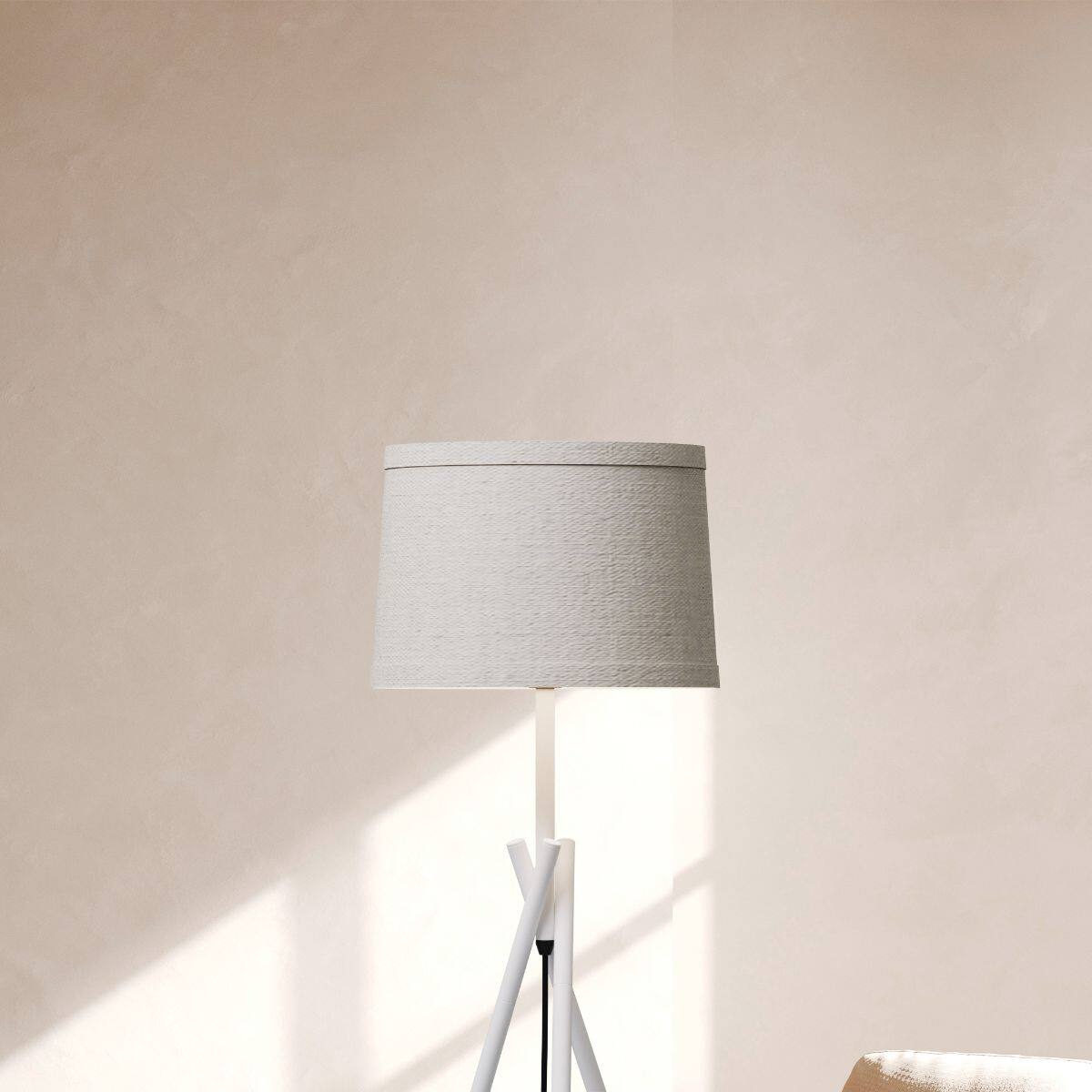Left. Infibrite - Sleek Crossed Legs 26 Inch Table Lamp with Fabric Shade, E26 Bulb Compatible - White.