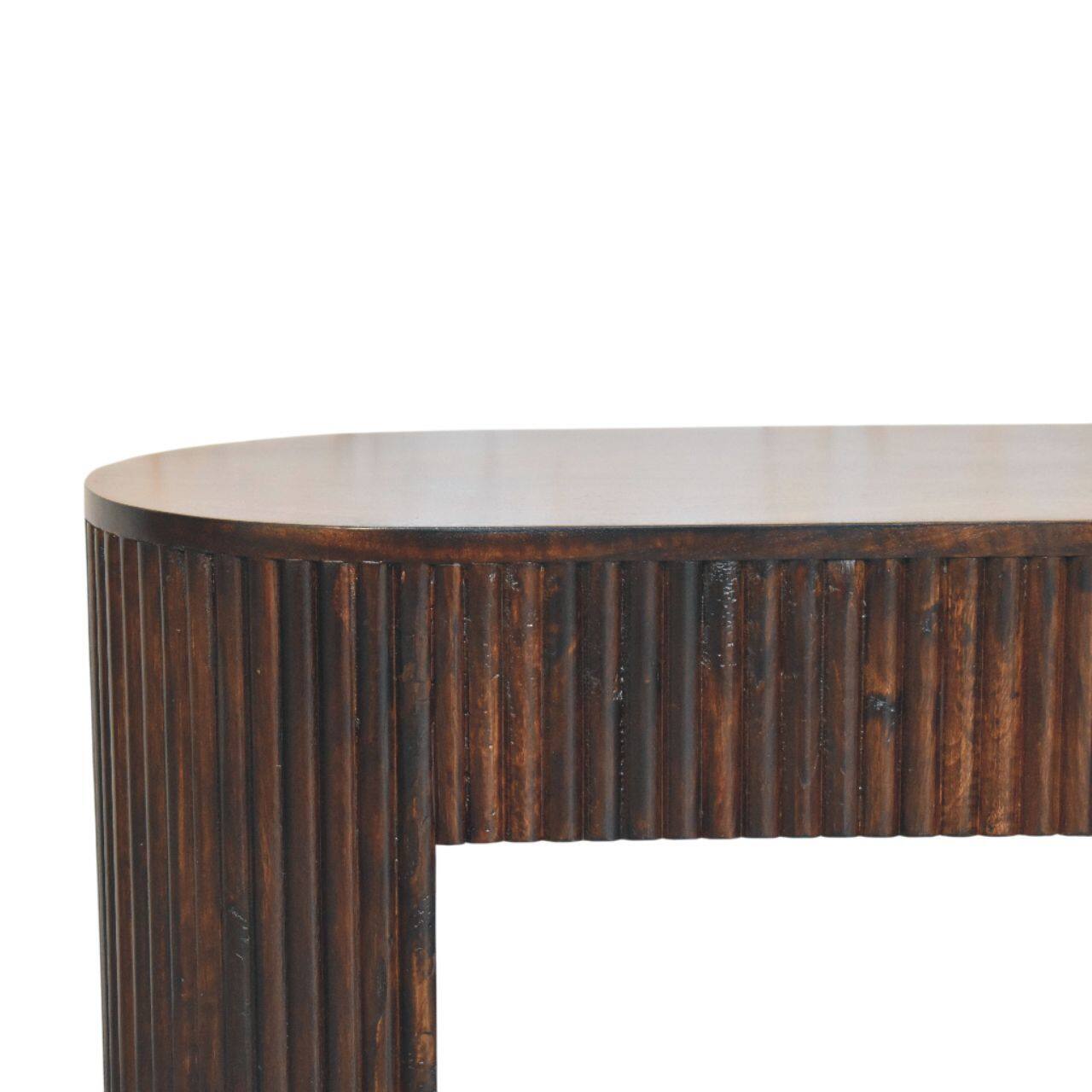 Alt View 5. Artisan Furniture - Artisan Furniture Solid Wood Velvet Mocha Fluted Bench - Brown.