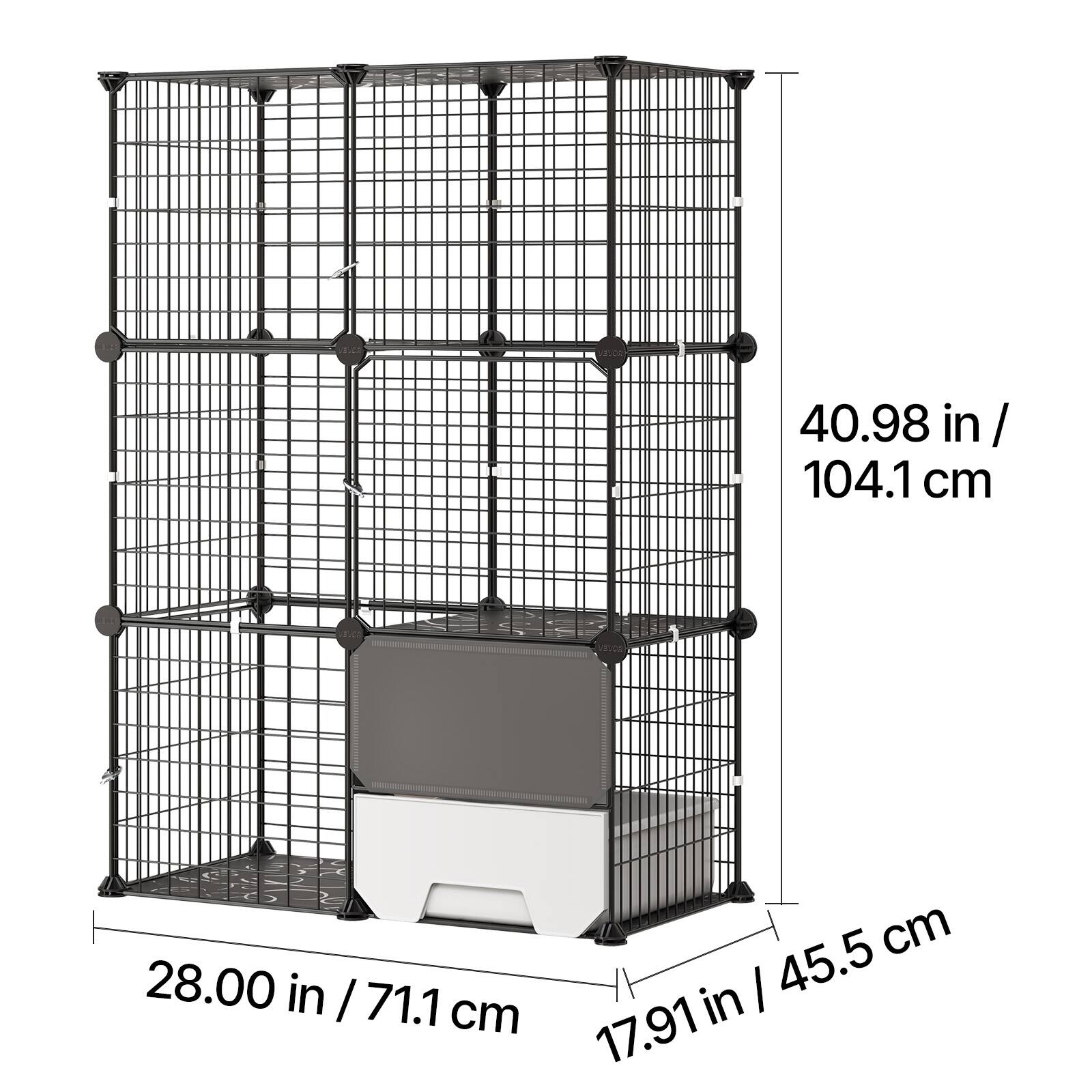 40.98 in / 104.1 cm  
28.00 in / 71.1 cm  
17.91 in / 45.5 cm