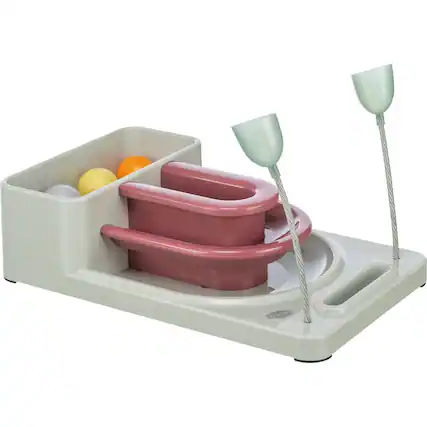 Front. TRIXIE - Fantasy Board Strategy Game for Cats, Puzzle Toy, Treat Dispenser - Pink/Gray.