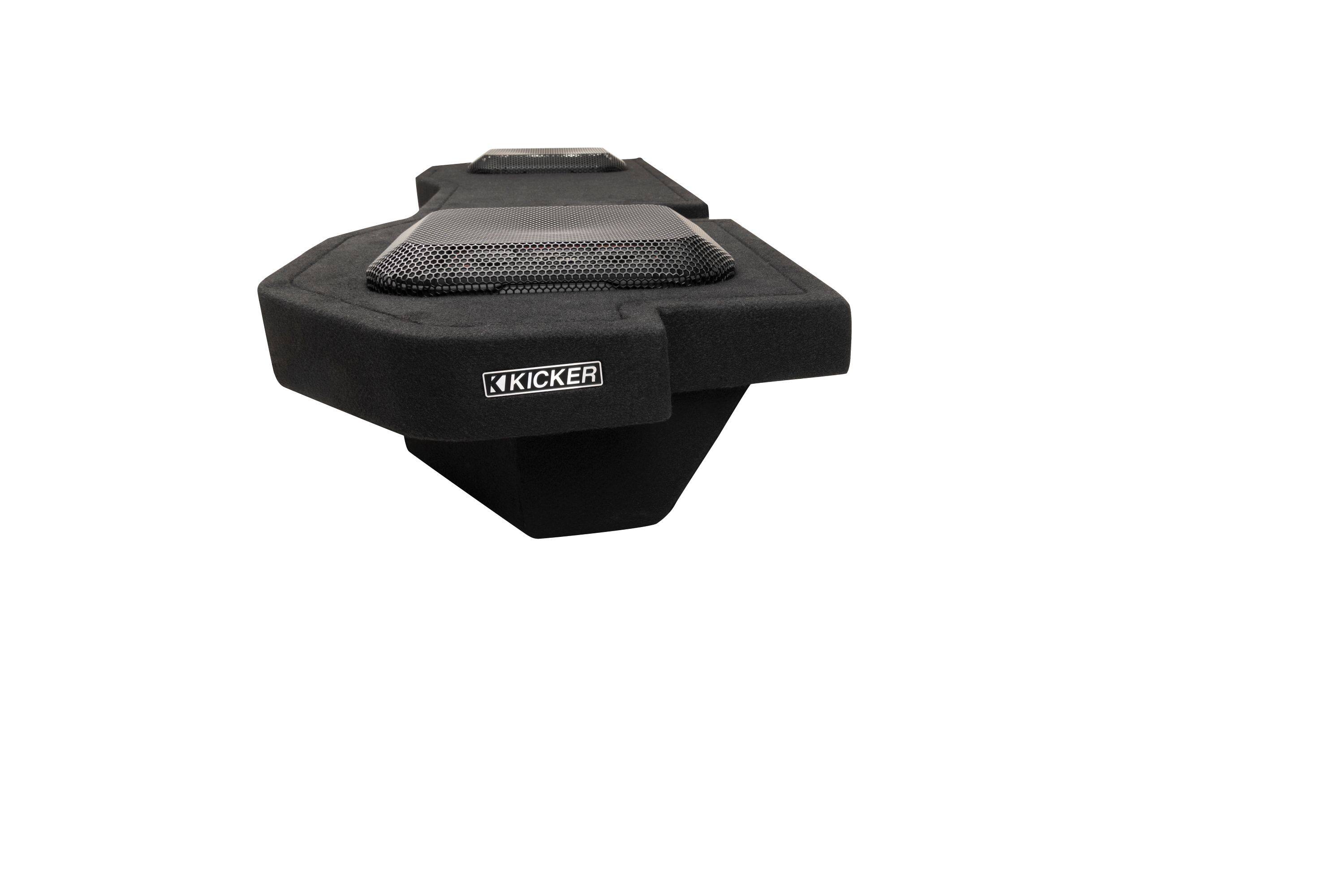 Alt View 7. KICKER - L7T Custom Fit Dual 10" 2-Ohm Down Firing Enclosure Subwoofer for Select Dodge Rams - Black.
