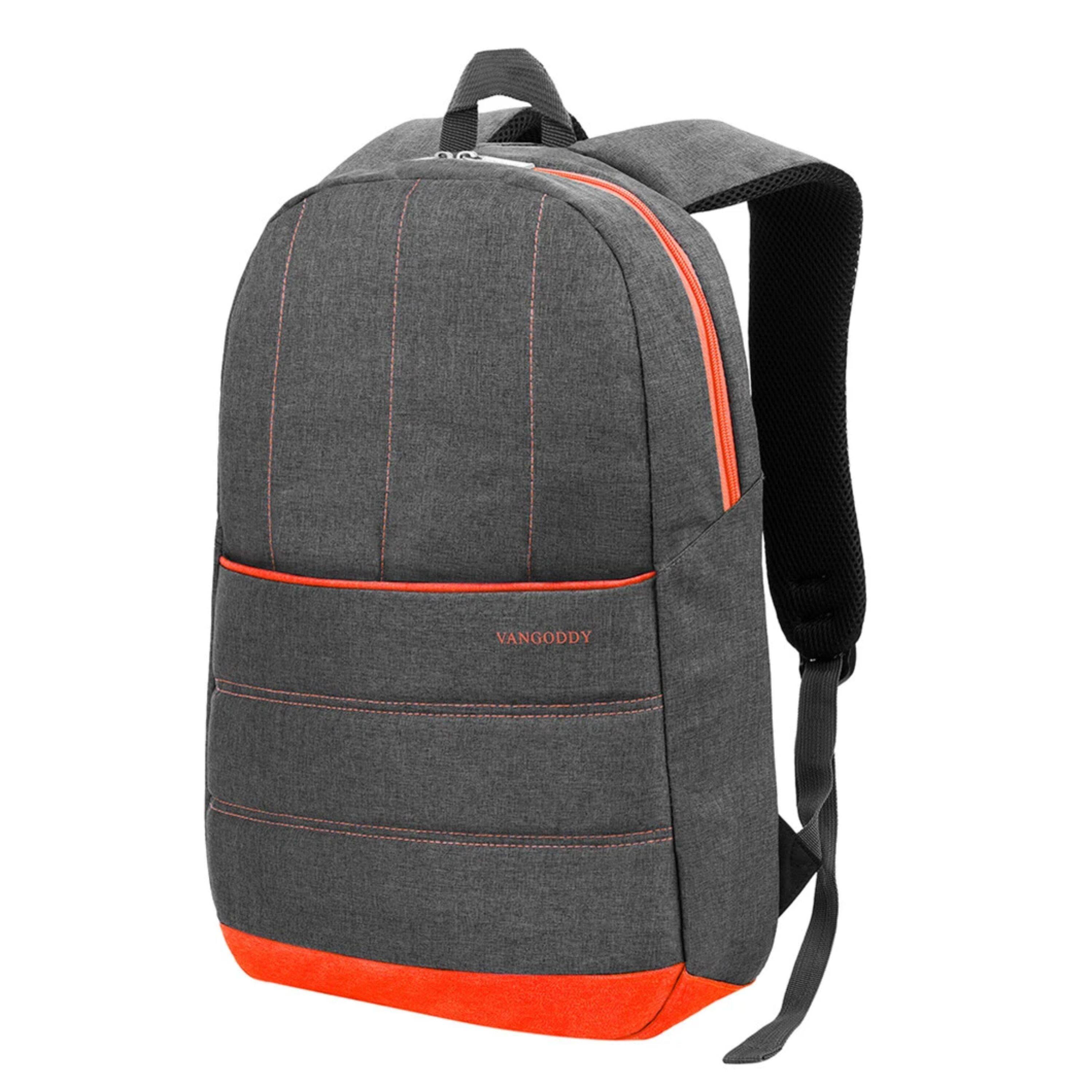 Front. Kitcheniva - Laptop Backpack School Bag For 16" Laptop - Gray/Orange.