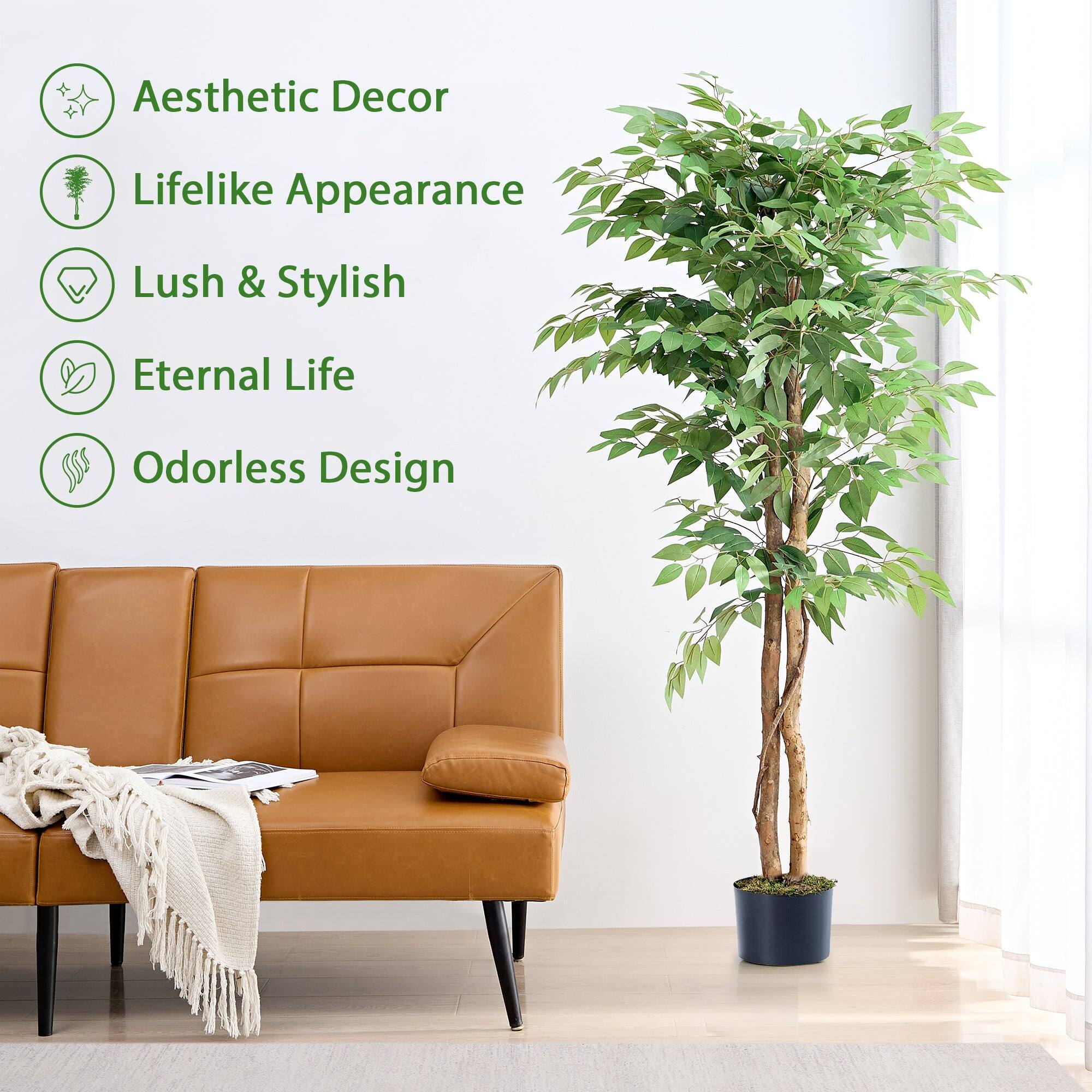 Aesthetic Decor  
Lifelike Appearance  
Lush & Stylish  
Eternal Life  
Odorless Design