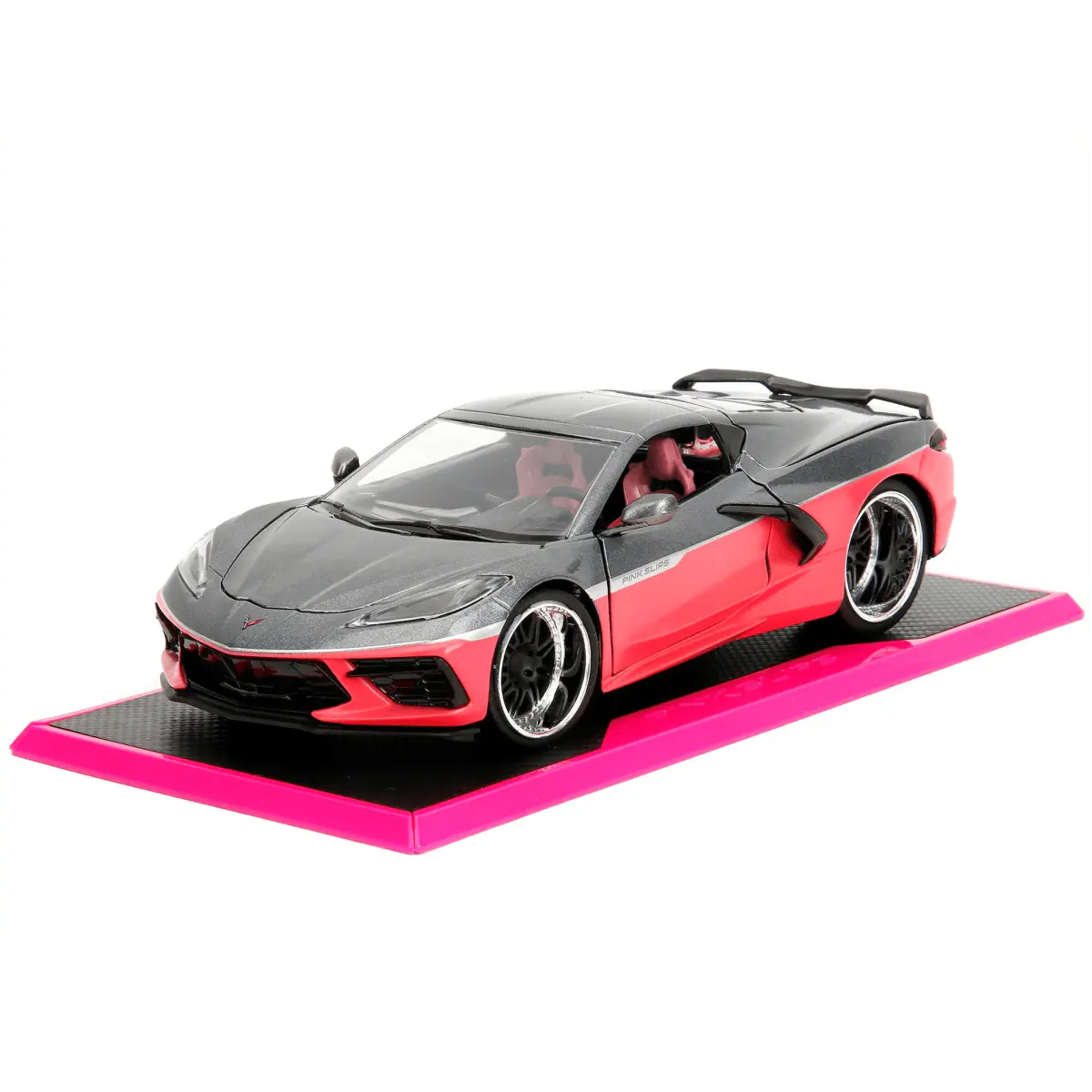 Alt View 8. Jada - 2020 Chevrolet Corvette Gray Metallic and Pink "Pink Slips" Series 1/24 Diecast Model Car by Jada.