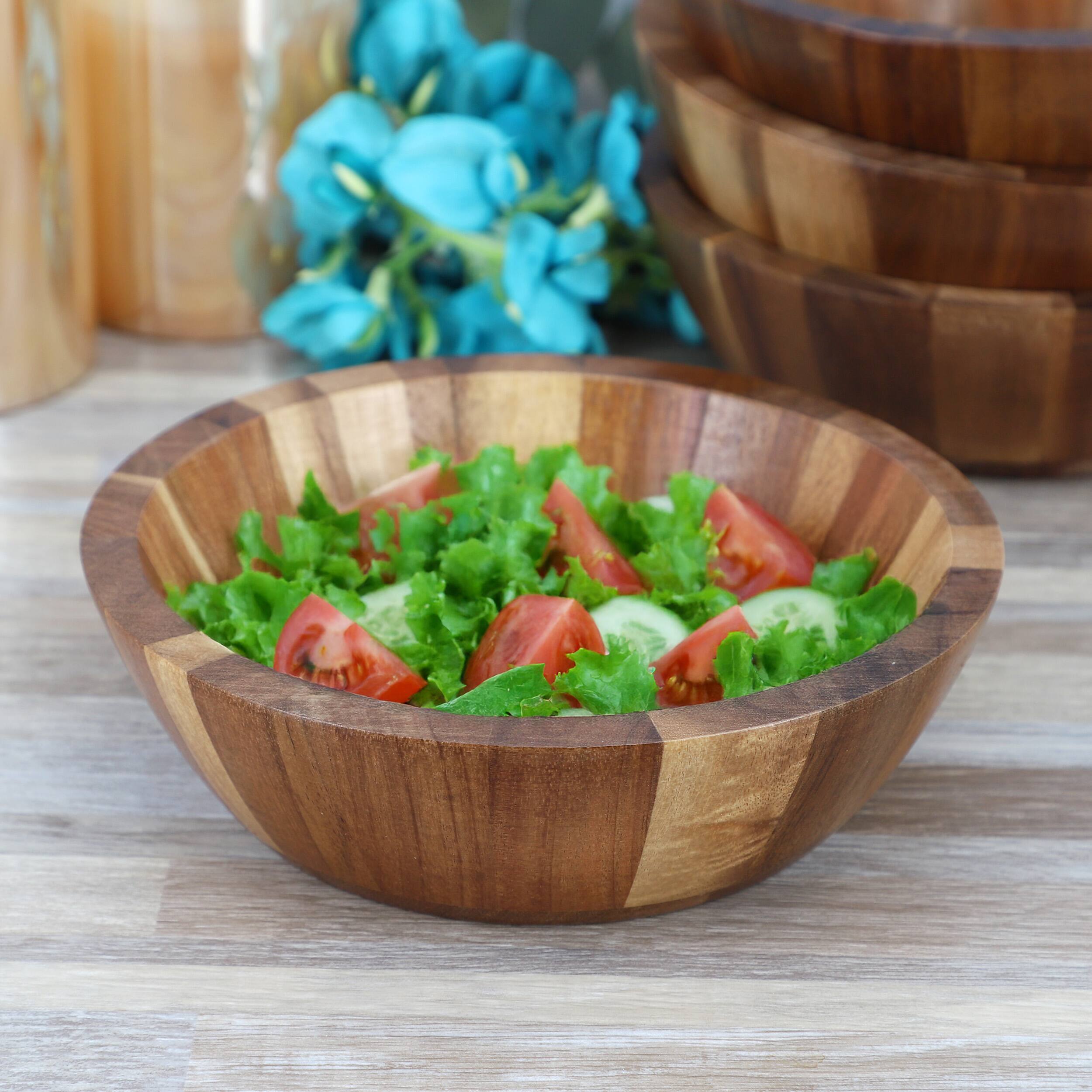 Alt View 4. MegaChef - MegaChef 4 Piece Acacia Wood 7 Inch Bowl Set - Brown.