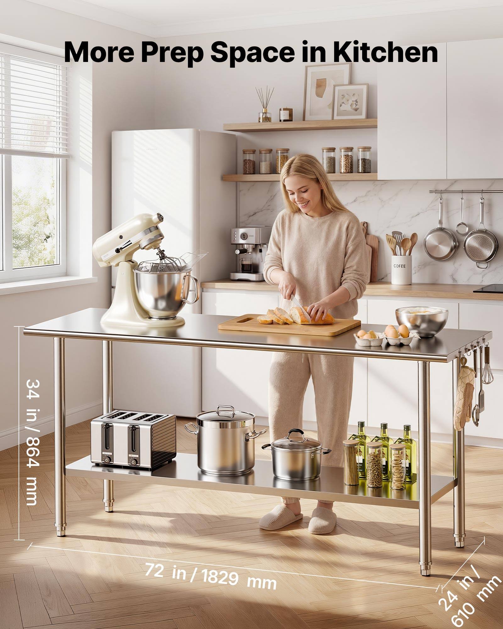 More Prep Space in Kitchen

COFFEE

34 in / 864 mm

72 in / 1829 mm

24 in / 610 mm