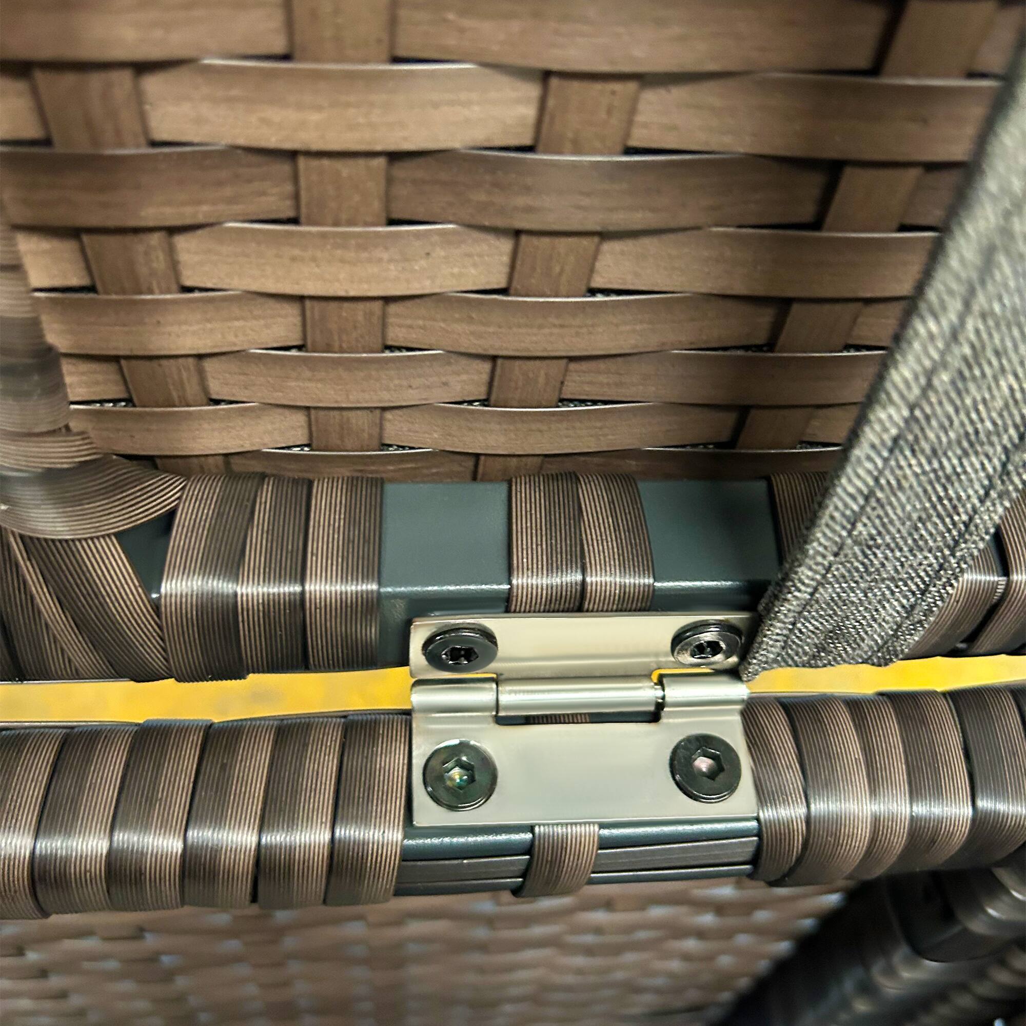 Alt View 8. Outsunny - 29 Gallon Patio Wicker Storage Bench, Outdoor PE Rattan Patio Furniture - Dark Blue.