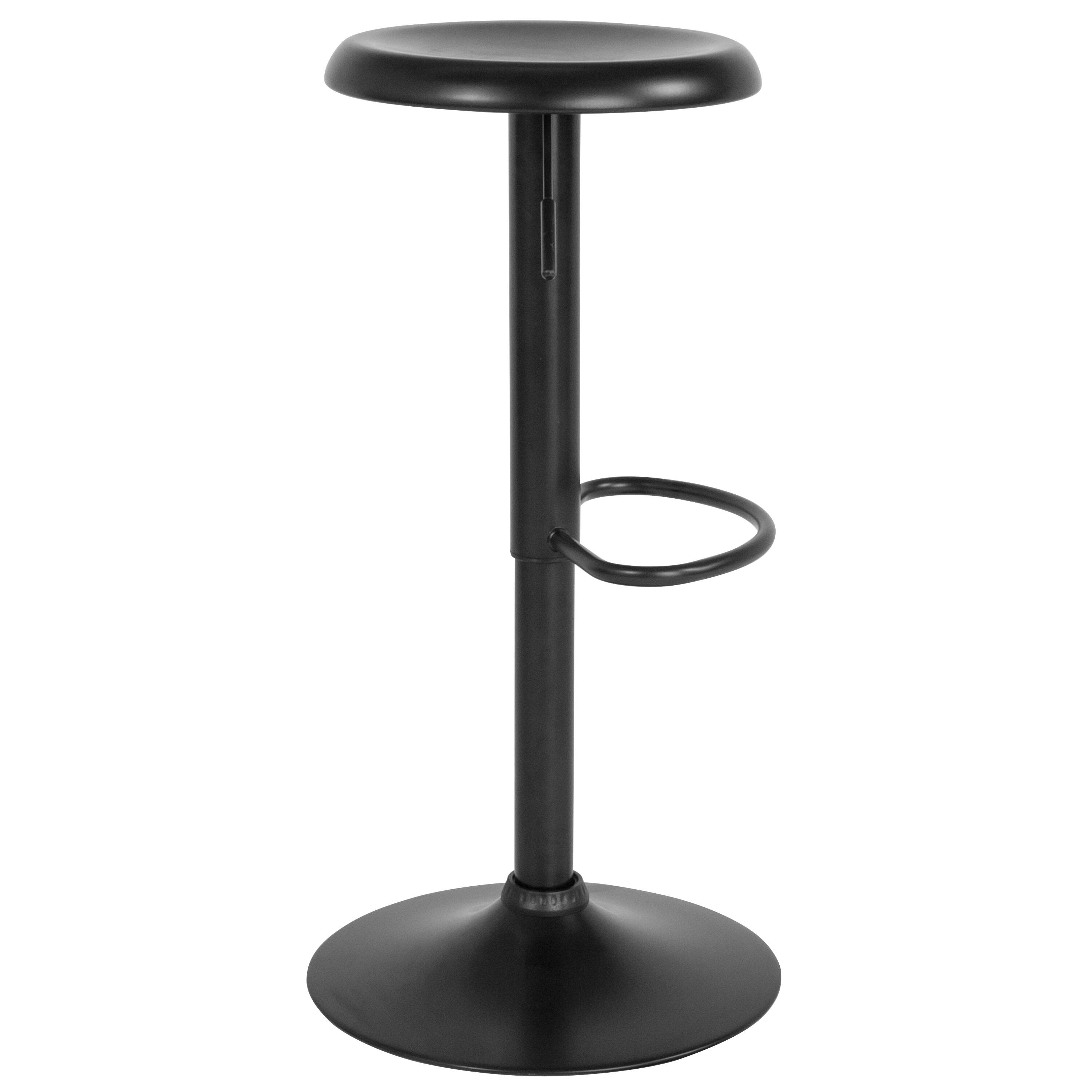 Alt View 17. Alamont Home - Madrid Series Adjustable Height Retro Barstool - Black.