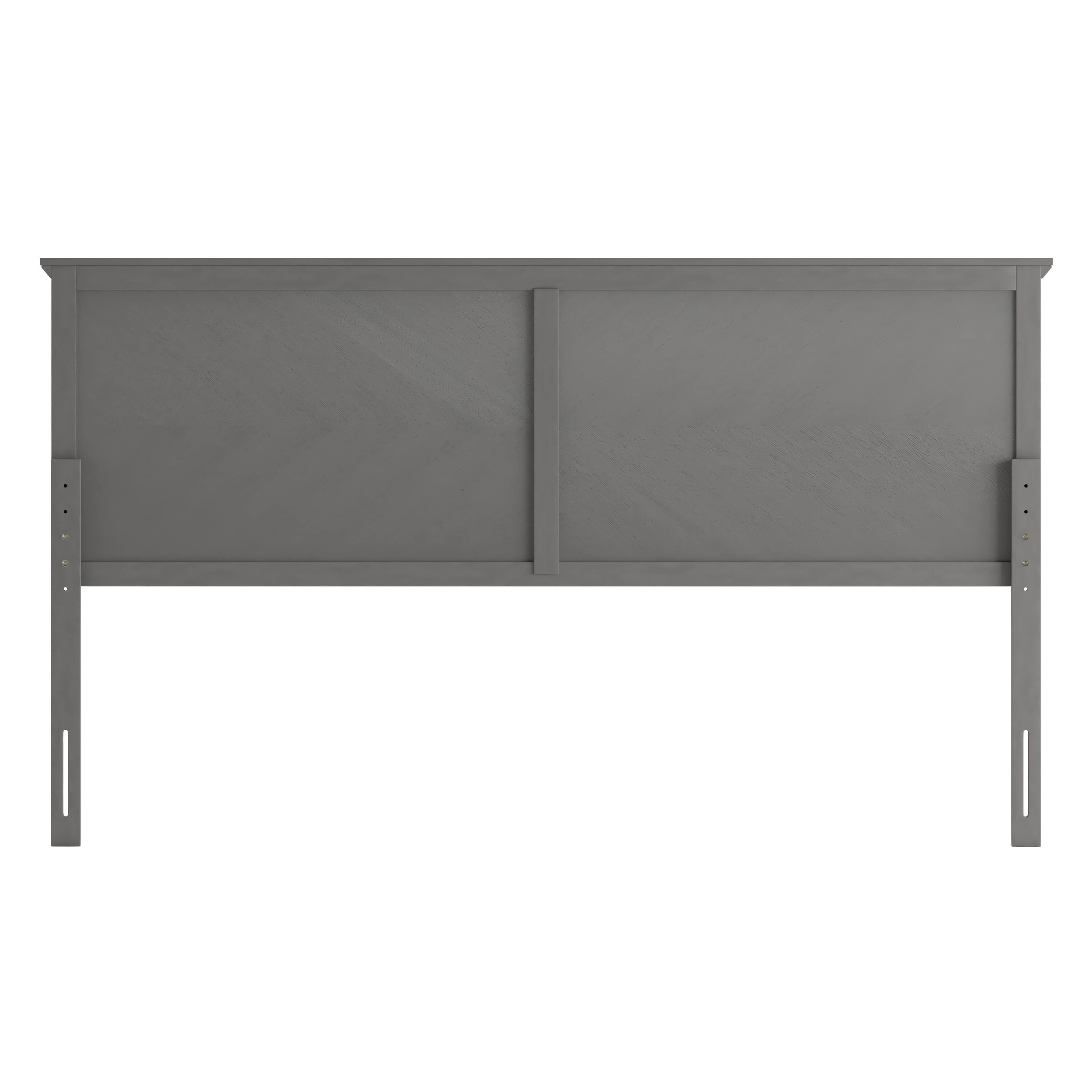 Alt View 7. Emma + Oliver - Frenti Herring Bone Wooden Adjustable Headboard Only - Gray Wash.