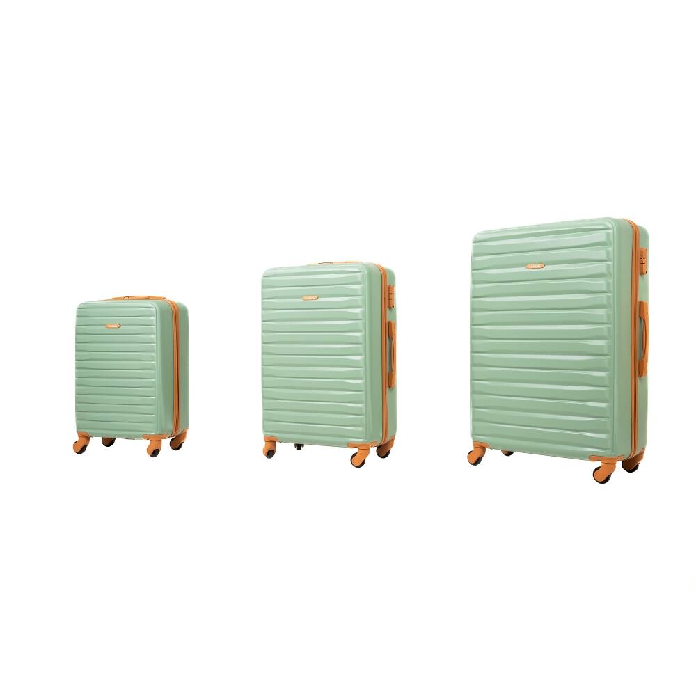 Angle. Ropilly - Ropilly 8-piece luggage set Hard Case Spinner Wheels ABS TSA Lock Carry On Green - Green.