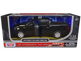 2019 Ford F-150 Lariat Crew Cab Truck Unmarked Plain Black "Law Enforcement & Public Service" 1/24 Model Car by Motormax