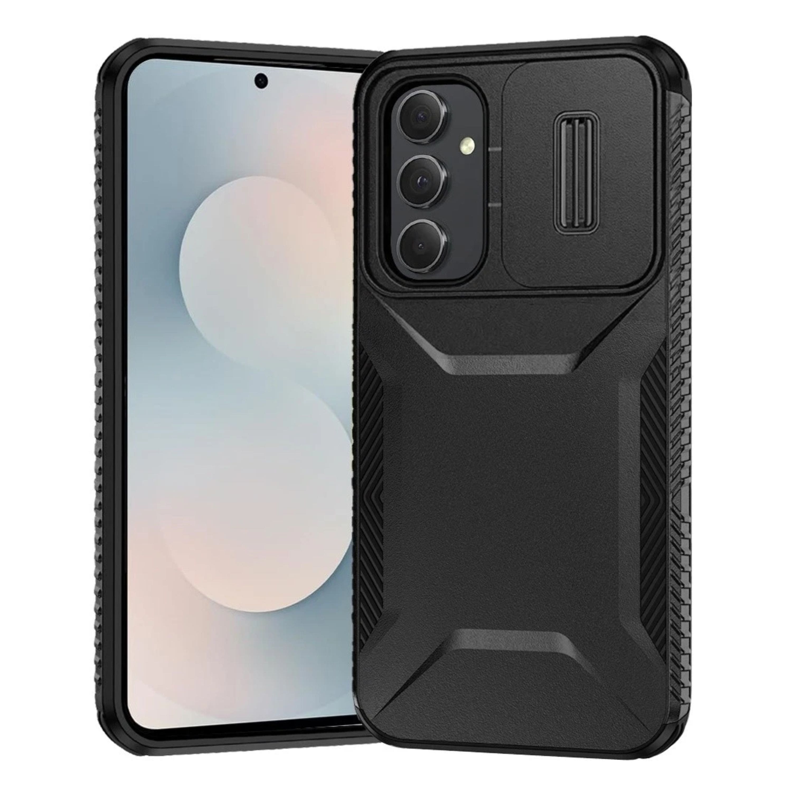 Kitcheniva - Rugged Side Grip Sliding Lens Phone Case With Tempered Glass For Samsung Galaxy S25 FE - Black price history on PriceWatchPro