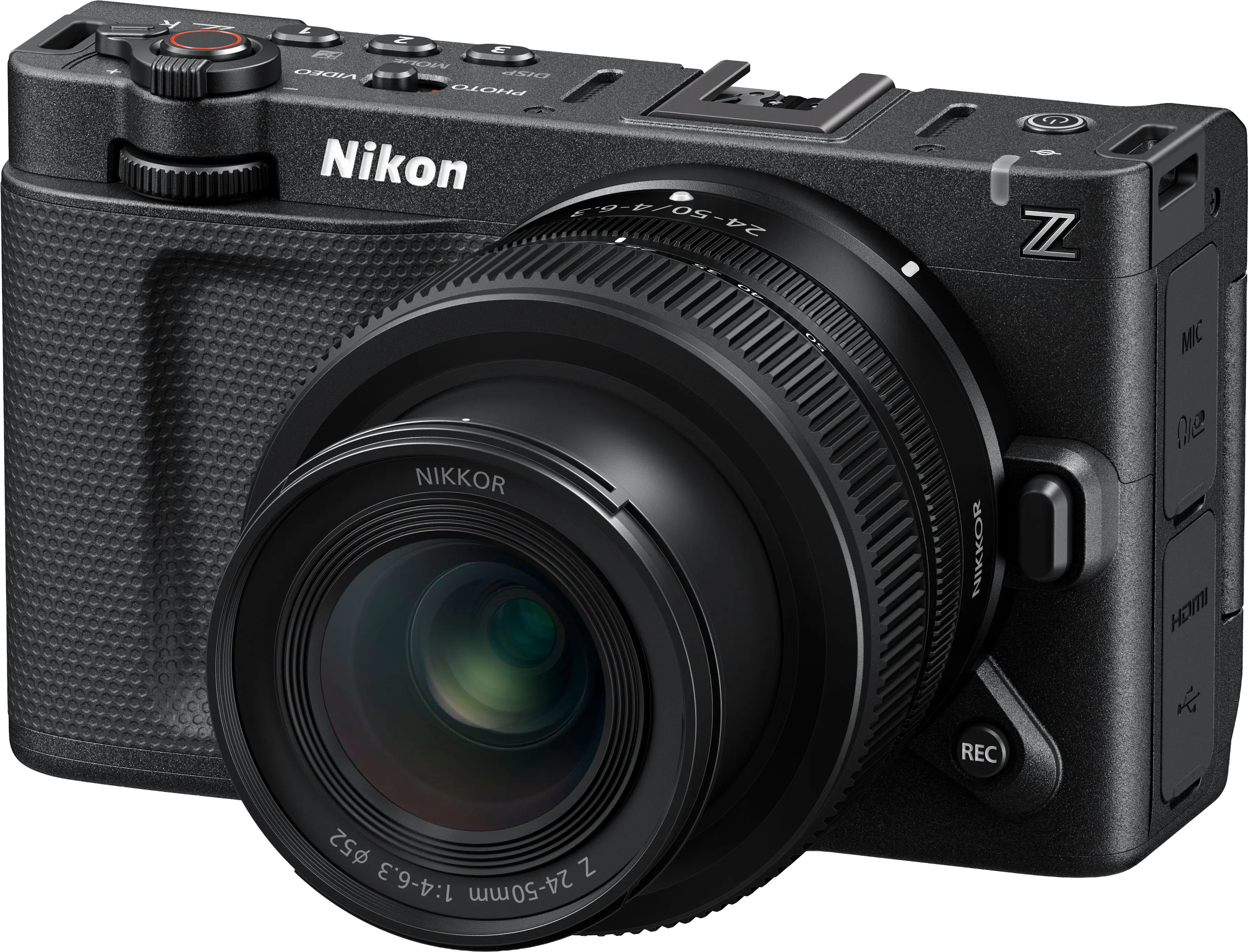 Nikon
Z
NIKKOR
Z 24-50mm 1:4-6.3
25° 39'
MIC
HDMI
REC