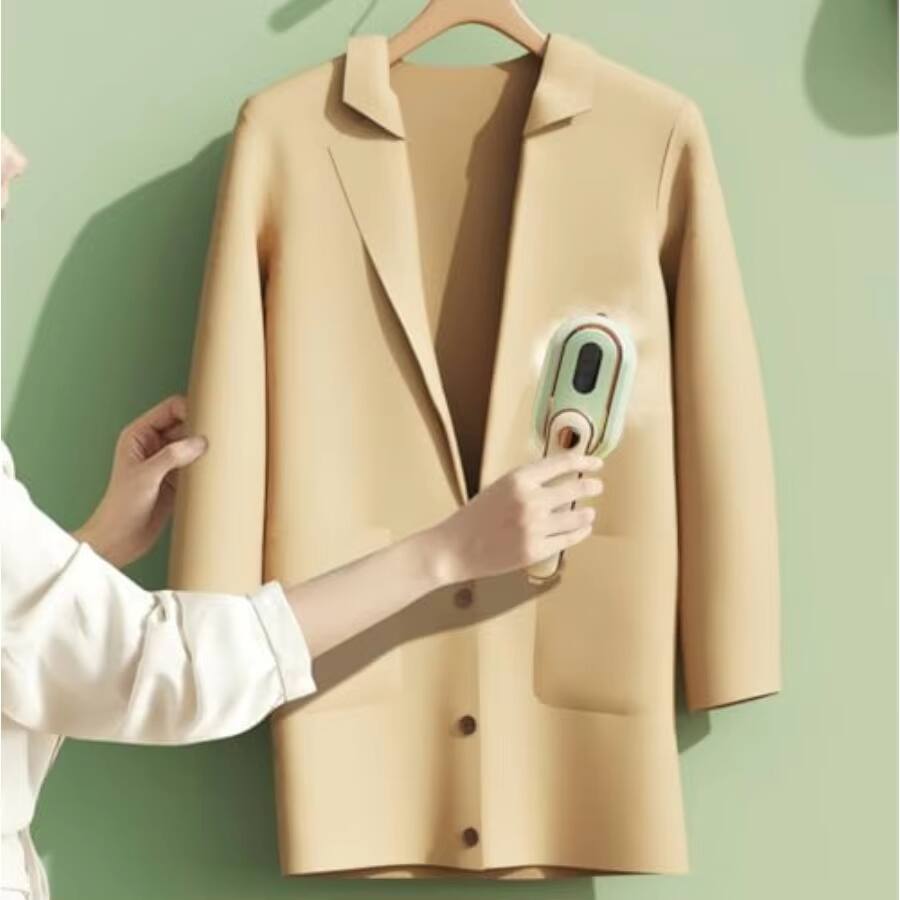 Angle. Luckbyte - Portable Handheld Clothes Steamer Mini Wet Dry Steam Iron for Home and Travel Use - Green.