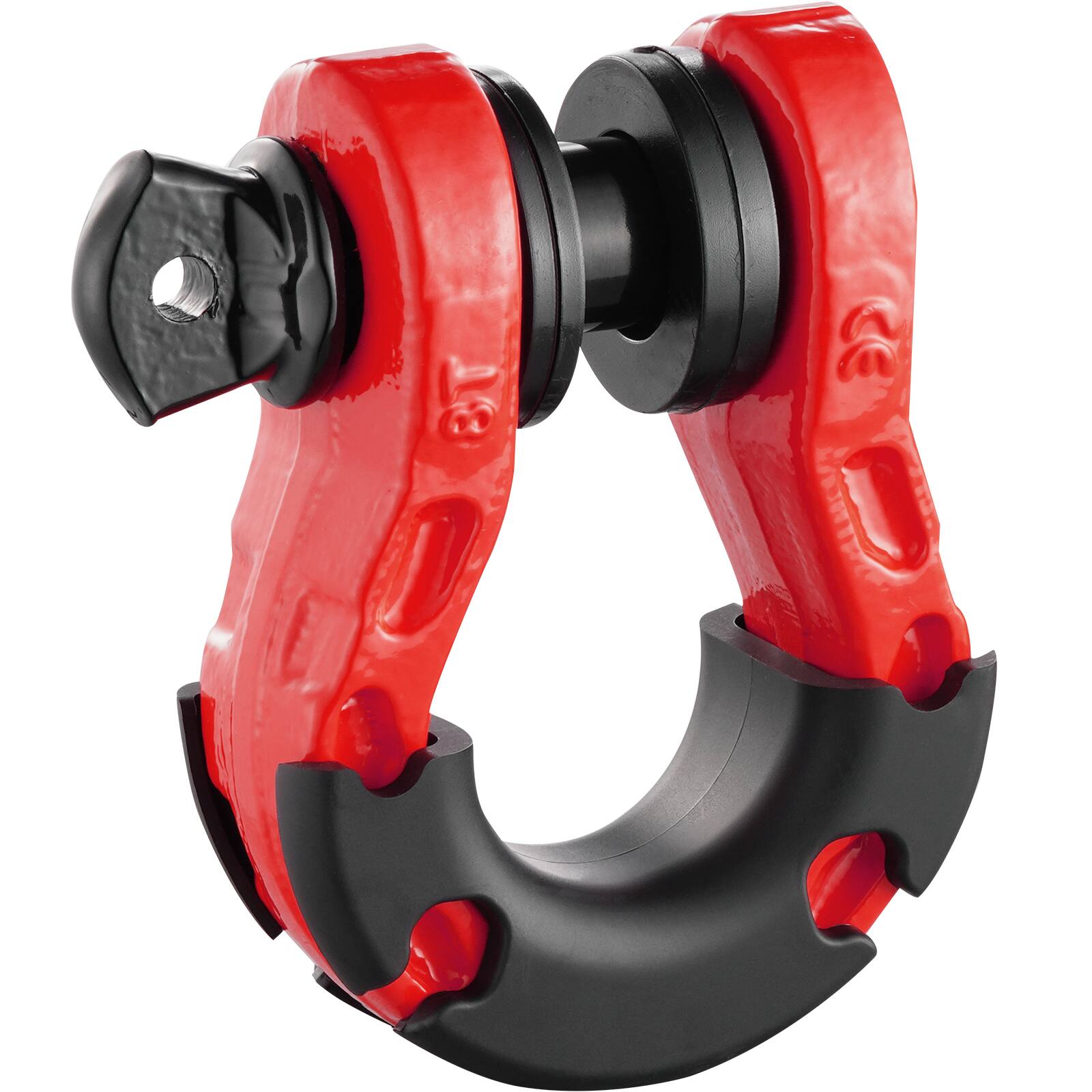 Alt View 5. VEVOR - 3/4" D-Ring Shackle, 2 Pack Alloy Steel Shackles 66139 lbs (30 Ton) Break Strength with 7/8" Screw Pin - Red,black.
