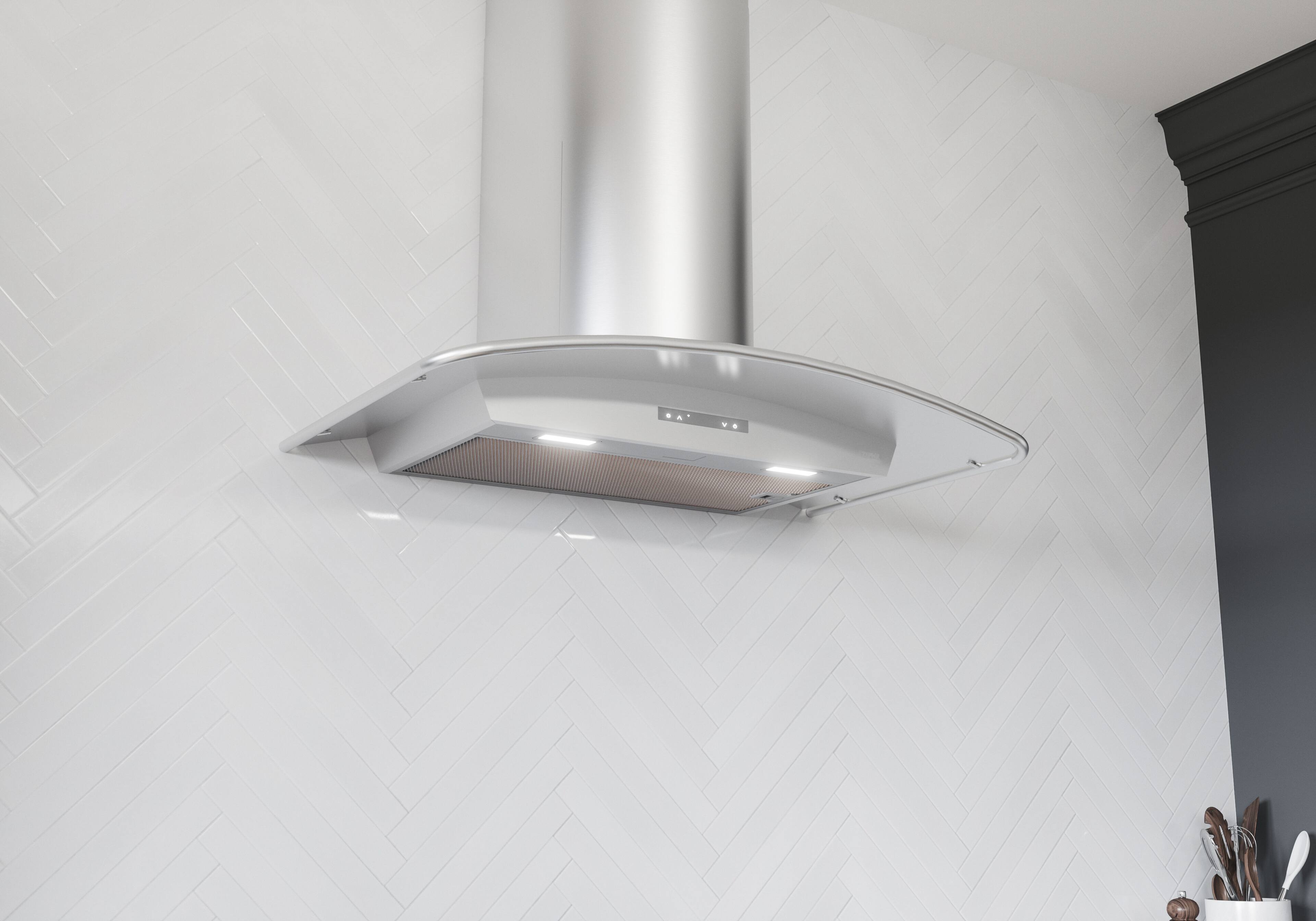 Alt View 12. Zephyr - Milano 36 in. 700 CFM Wall Mount Range Hood with LED Light - Stainless Steel.