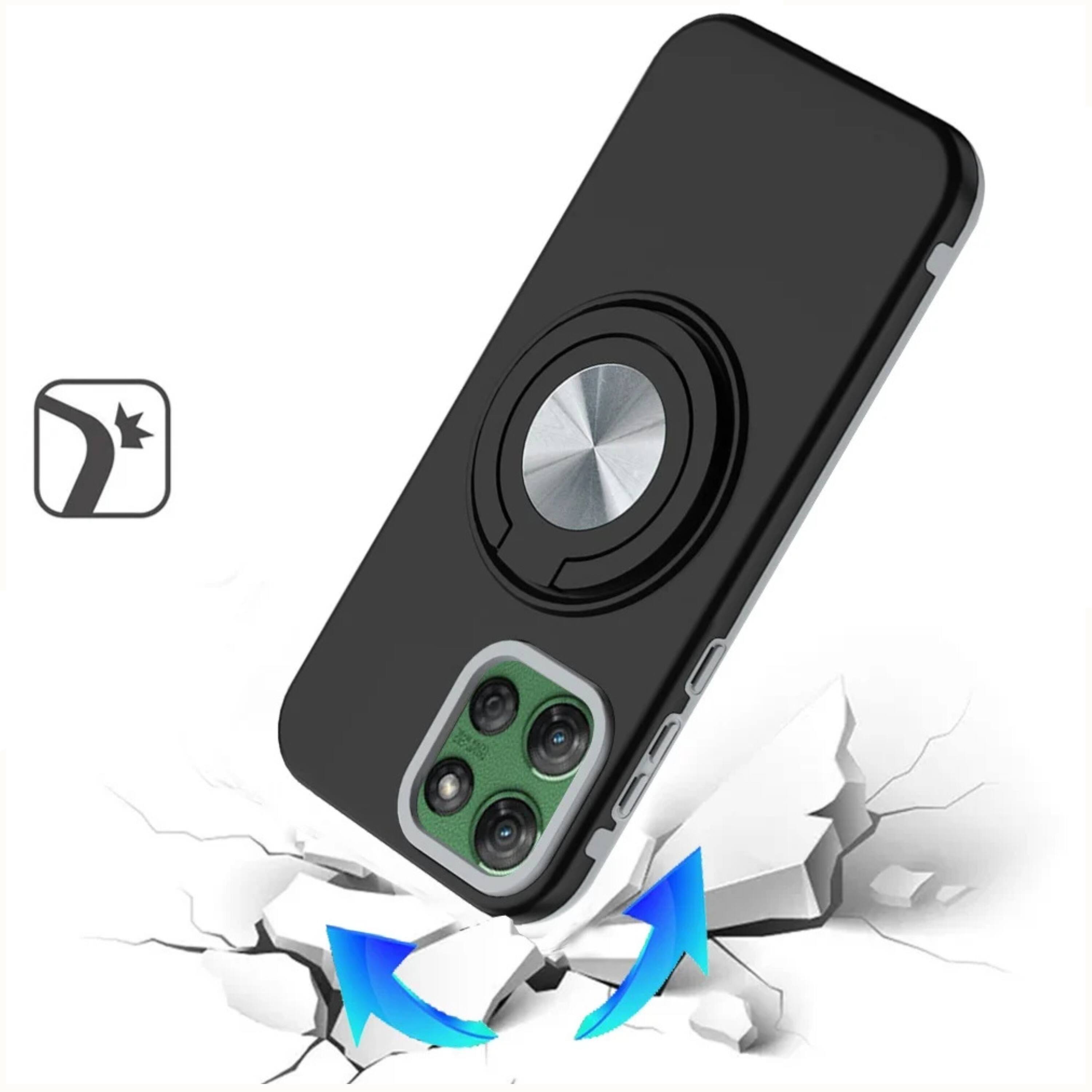 Left. Kitcheniva - Durable Rugged Phone Cover With Tempered Glass For Moto G Power 2025 2026 Black - Black.