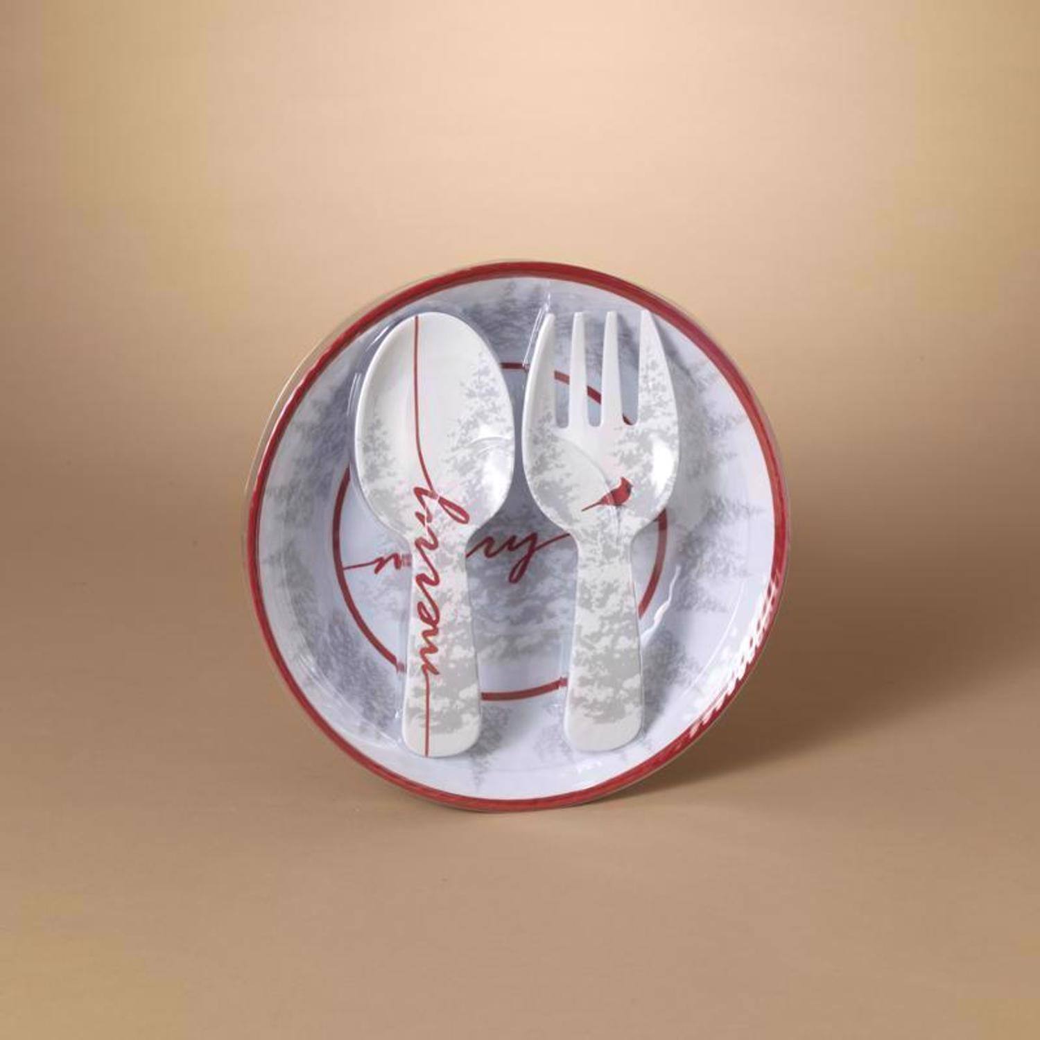 Angle. The Gerson Companies - Gerson Holiday Cardinal Table Decor (Case of 6) - Red|White.