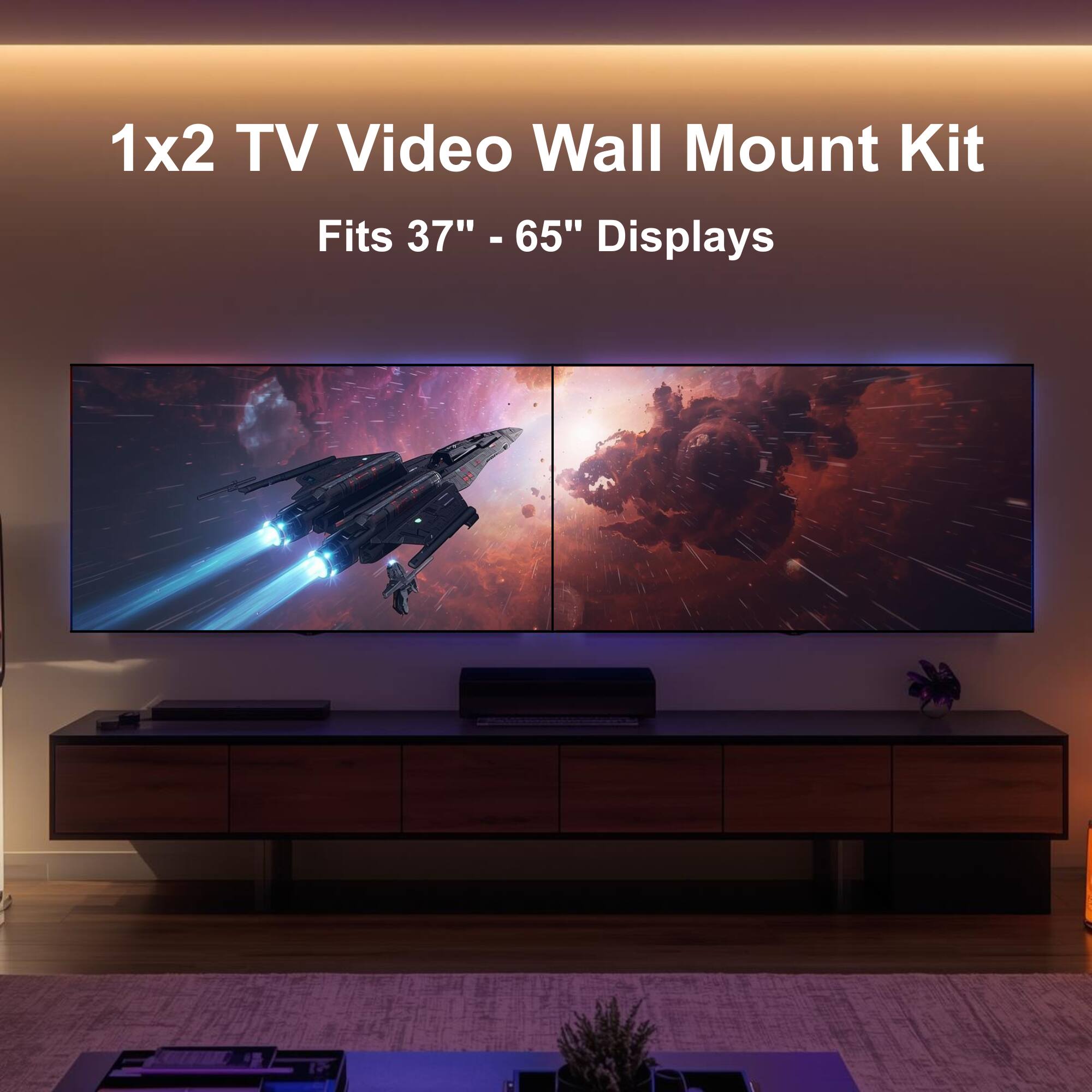 1x2 TV Video Wall Mount Kit  
Fits 37" - 65" Displays