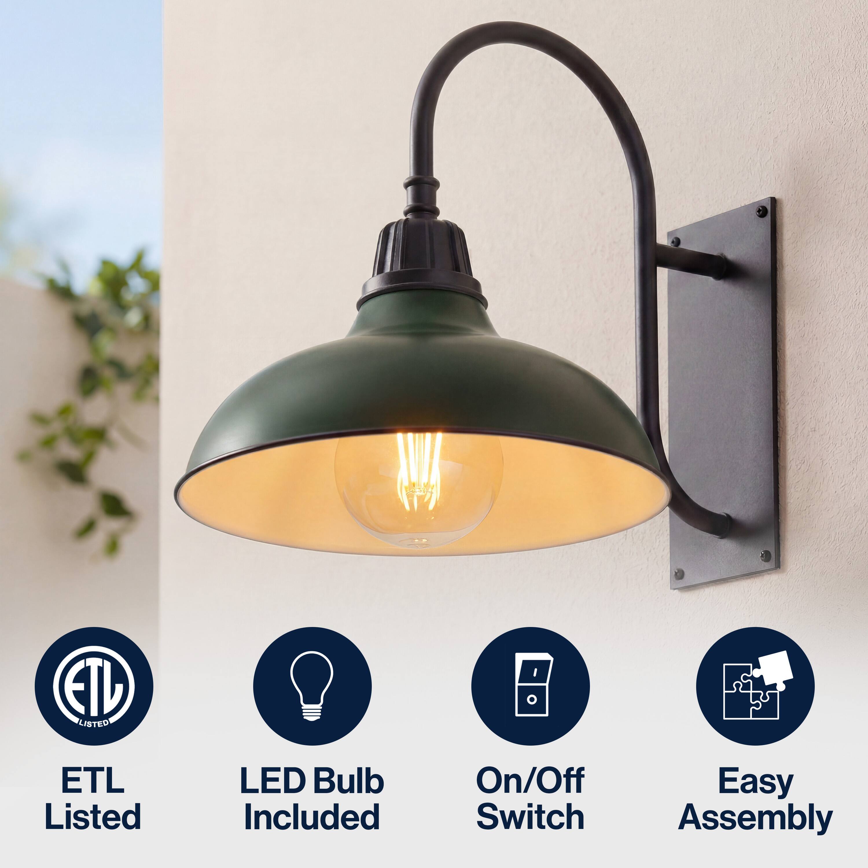 ETL Listed  
LED Bulb Included  
On/Off Switch  
Easy Assembly