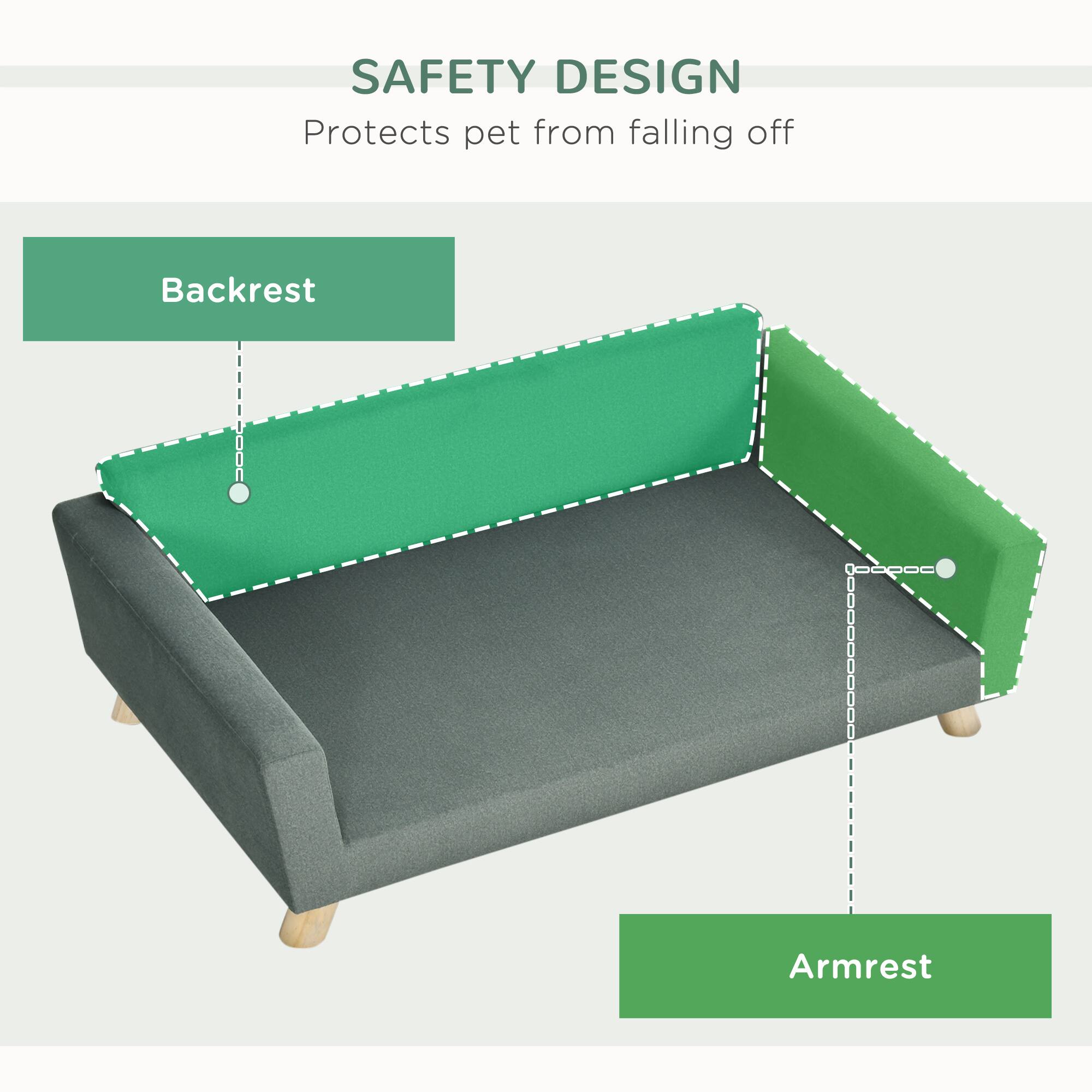 SAFETY DESIGN  
Protects pet from falling off  

Backrest  
Armrest