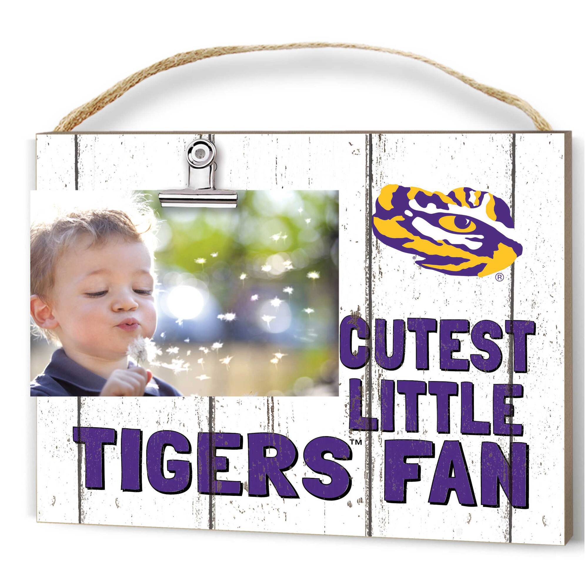LSU Tigers 8'' x 10'' Cutest Little Weathered Logo Clip Photo Frame