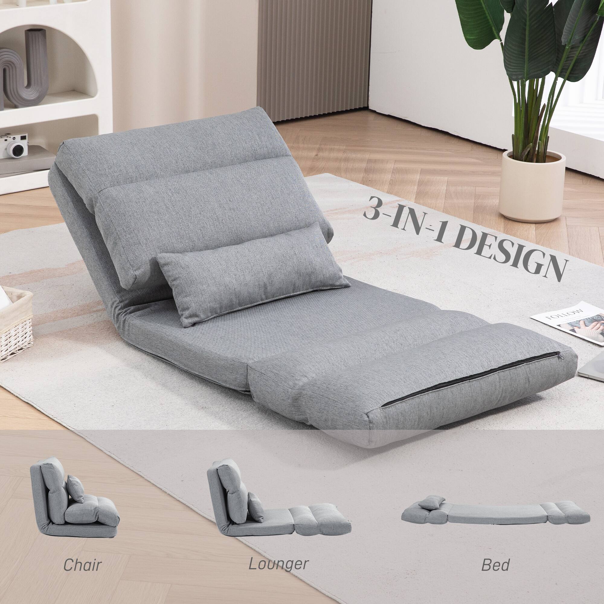 3-IN-1 DESIGN  
IOLW Chair Lounger Bed  

Chair  
Lounger  
Bed