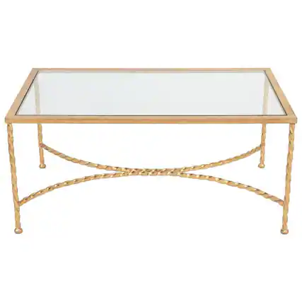 Front. Safavieh - American Homes Collection Matilda Gold Leaf Glass Couture Coffee Table - Gold.