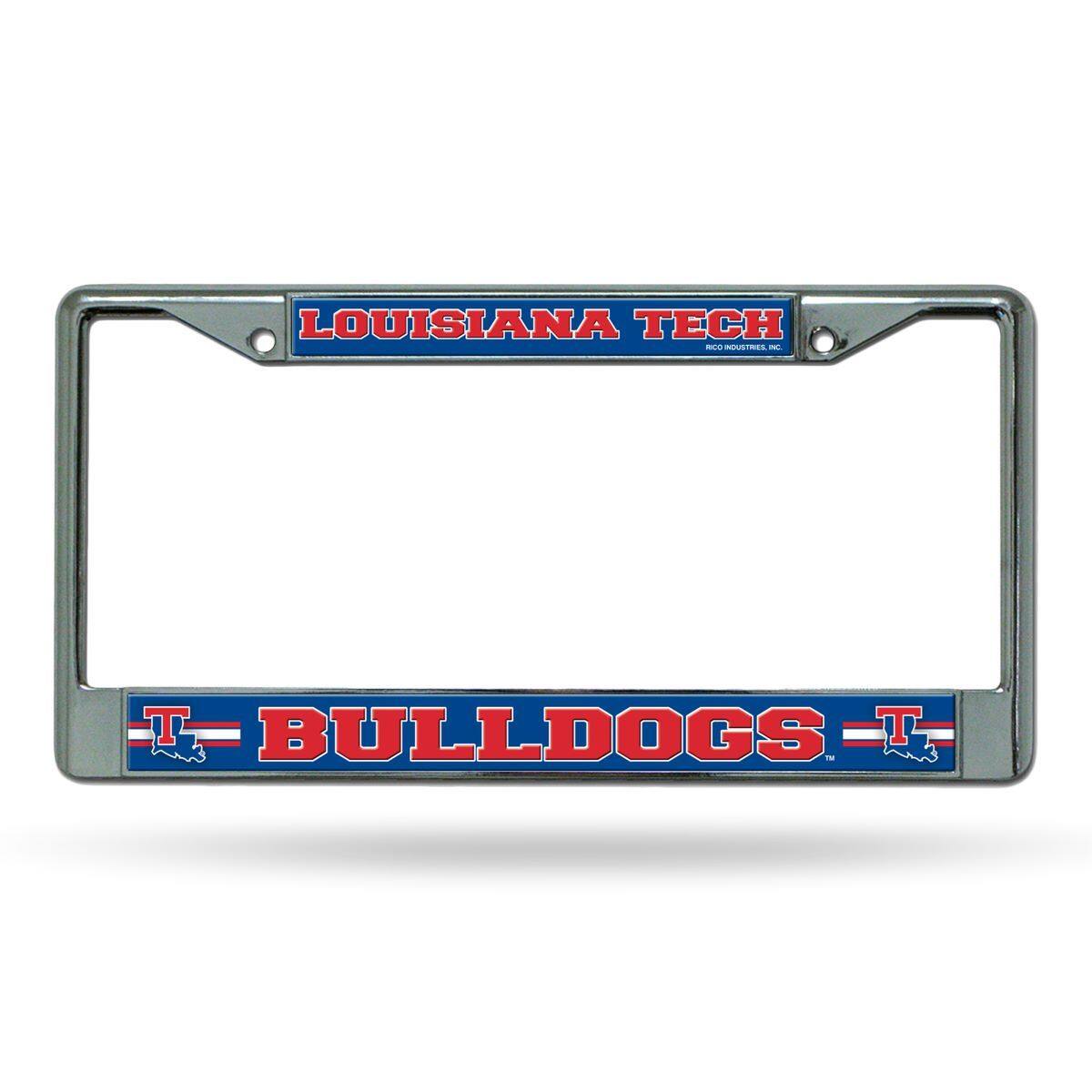 Louisiana Tech Bulldogs - 12" x 6" Standard Size - Chrome Metal License Plate Frame