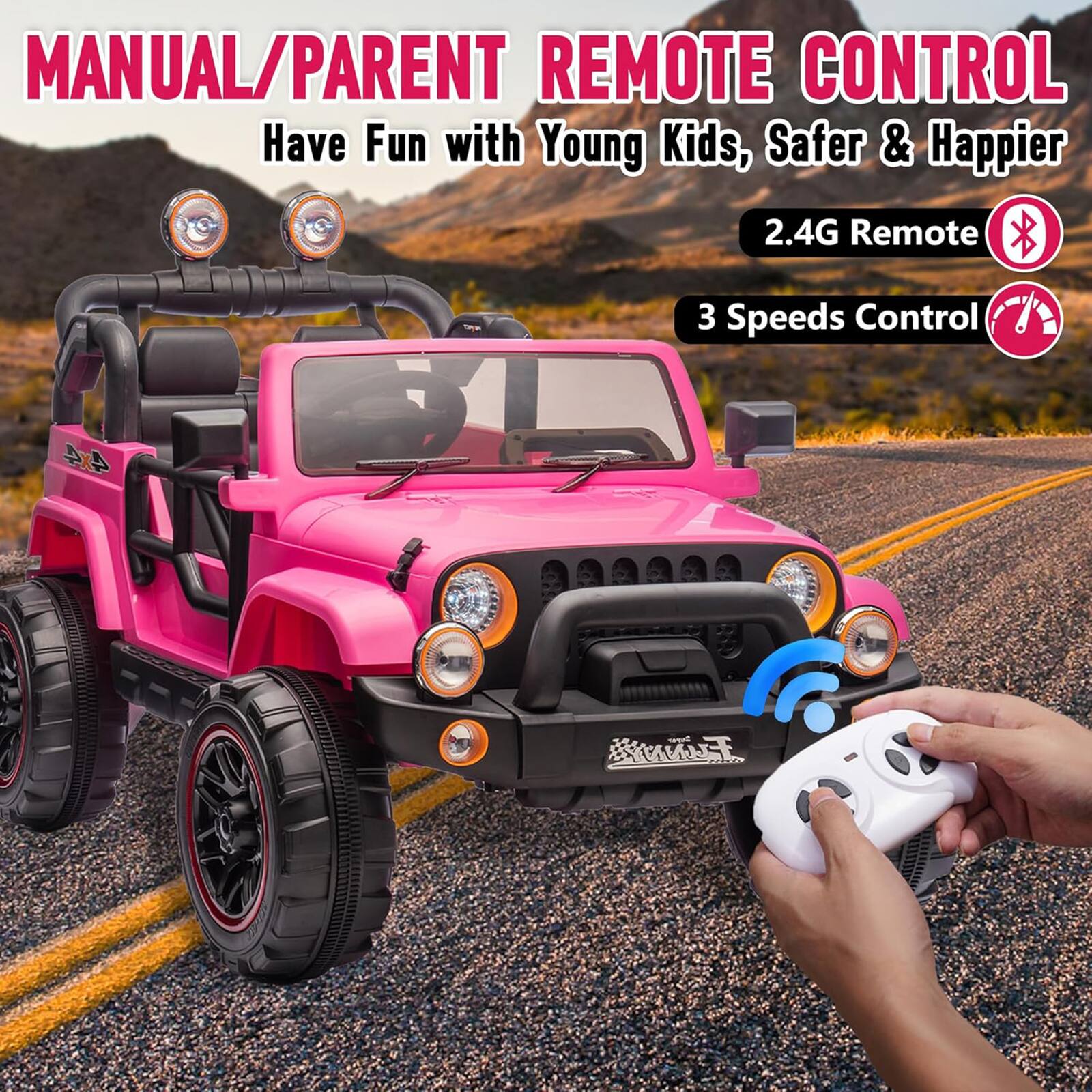 MANUAL/PARENT REMOTE CONTROL  
Have Fun with Young Kids, Safer & Happier  

2.4G Remote  
3 Speeds Control
