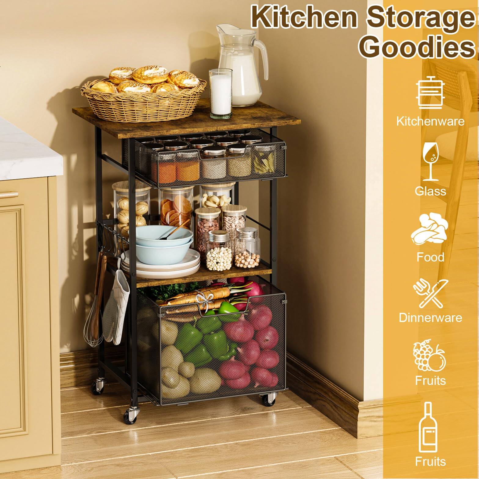 Kitchen Storage Goodies

- Kitchenware
- Glass
- Food
- Dinnerware
- Fruits
- Fruits