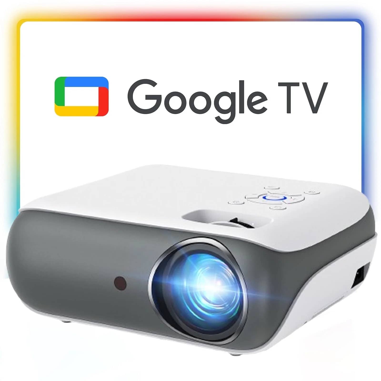 Happrun - Wifi Google TV Projector, 4K Home Theater with Dolby Sound, WiFi & Bluetooth , Built-in Streaming Apps