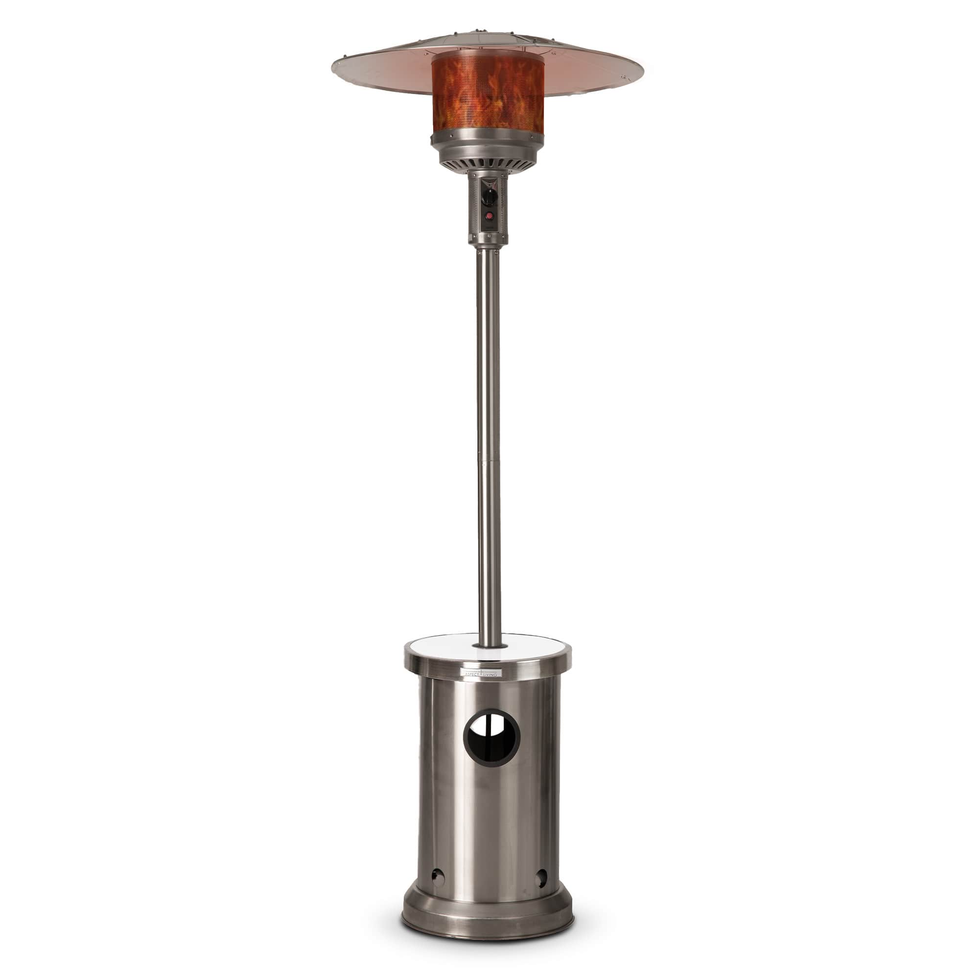 Front. Fire Sense - Aspect Living Stainless Steel Finish Patio Heater with LED Table - Stainless Steel.