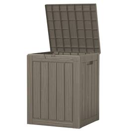 Mondawe - 30 Gallons Resin All-Weather Waterproof Outdoor Storage Box - Light Brown
