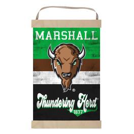 Jardine - Marshall Thundering Herd Retro Logo Banner Sign - Green