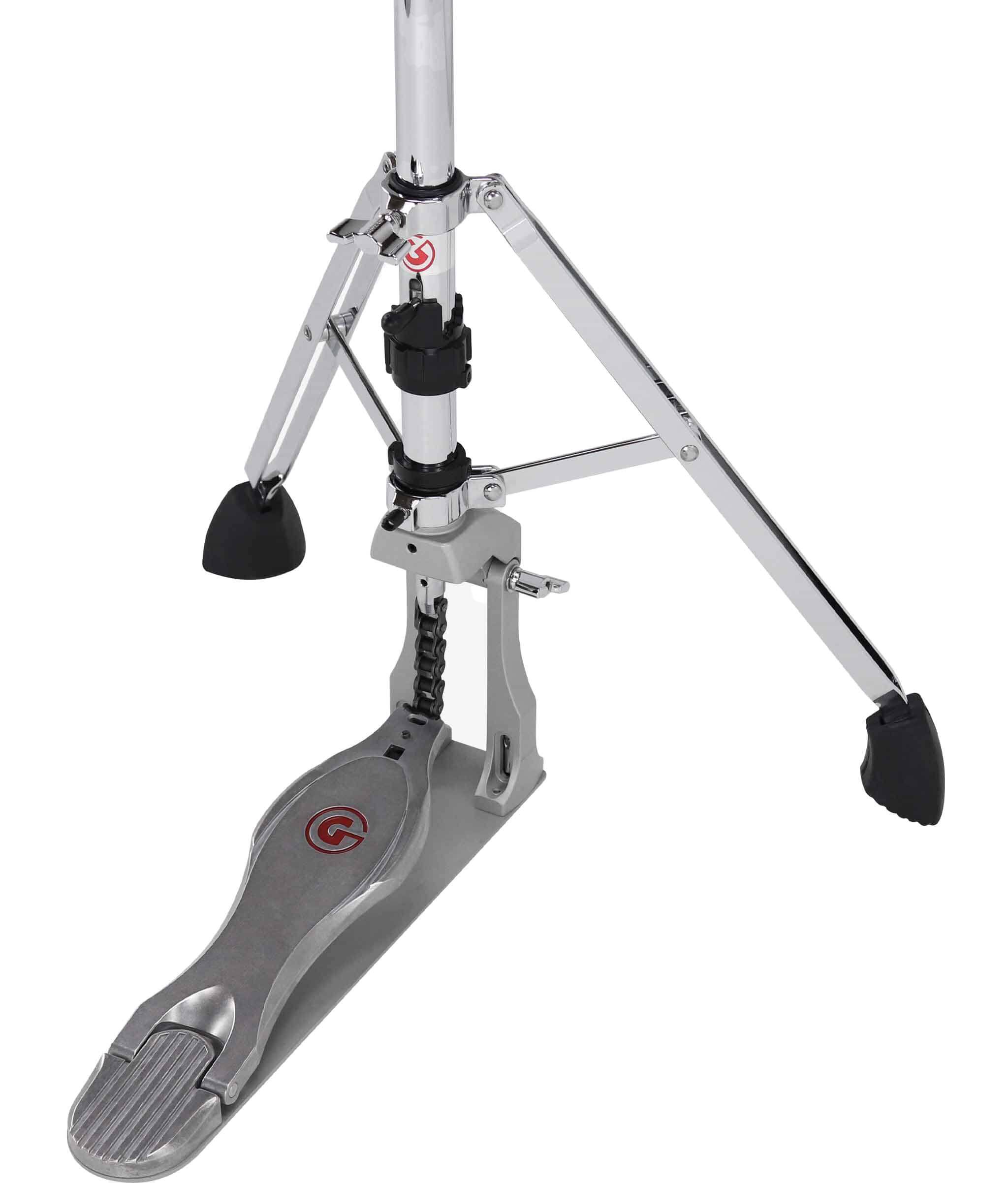 Back. Gibraltar Hardware - 9000 Series Two-Leg Direct Pull Hi Hat Stand, with Rotating Base and Five Step Tension Adjustment.