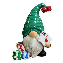 OrnamentallyYou - Gaming Gnome Figurine, 8" Room Table Decor Statue - Multicolored