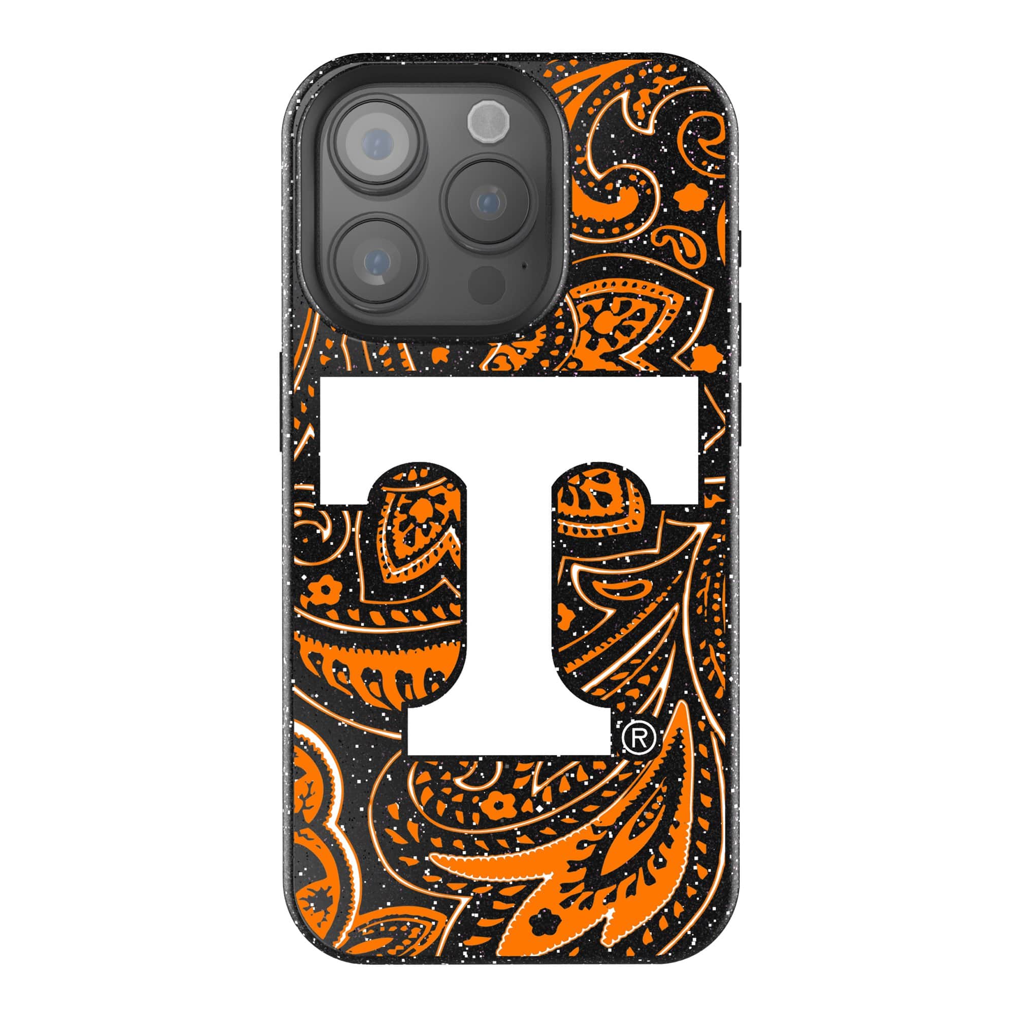 Keyscaper - NCAA - Tennessee Volunteers Paisley Bling iPhone Case - 16 Pro Max - Black