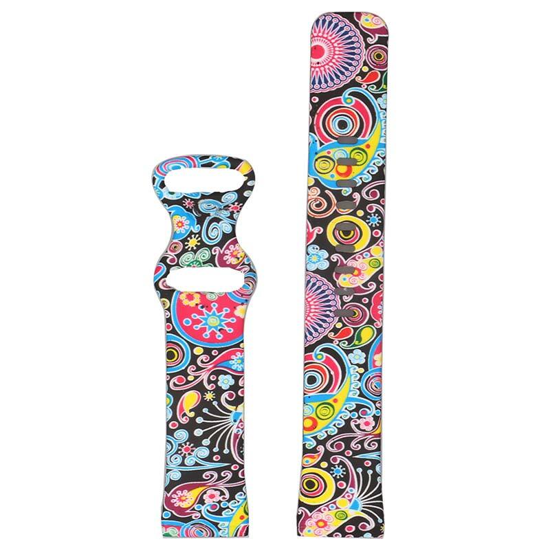 Front. StrapsCo - Graphic Active Band Silicone Rubber Watch Strap For Fitbit Versa 4 (Medium-Long) - Psychedelic.