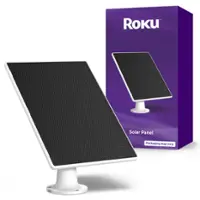 Roku - Solar Panel USB-C 2025 for Battery Camera & Battery Plus Only – DIY Install, IP65 Weather Resistant, 360° Swivel Mount - White - Front_Zoom