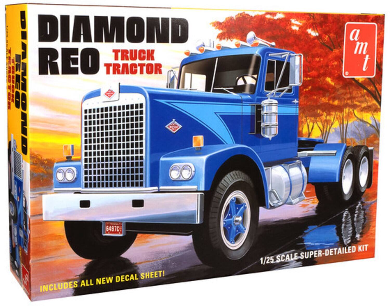 DIAMOND REO TRUCK TRACTOR  
1/25 SCALE SUPER-DETAILED KIT  
INCLUDES ALL NEW DECAL SHEET!