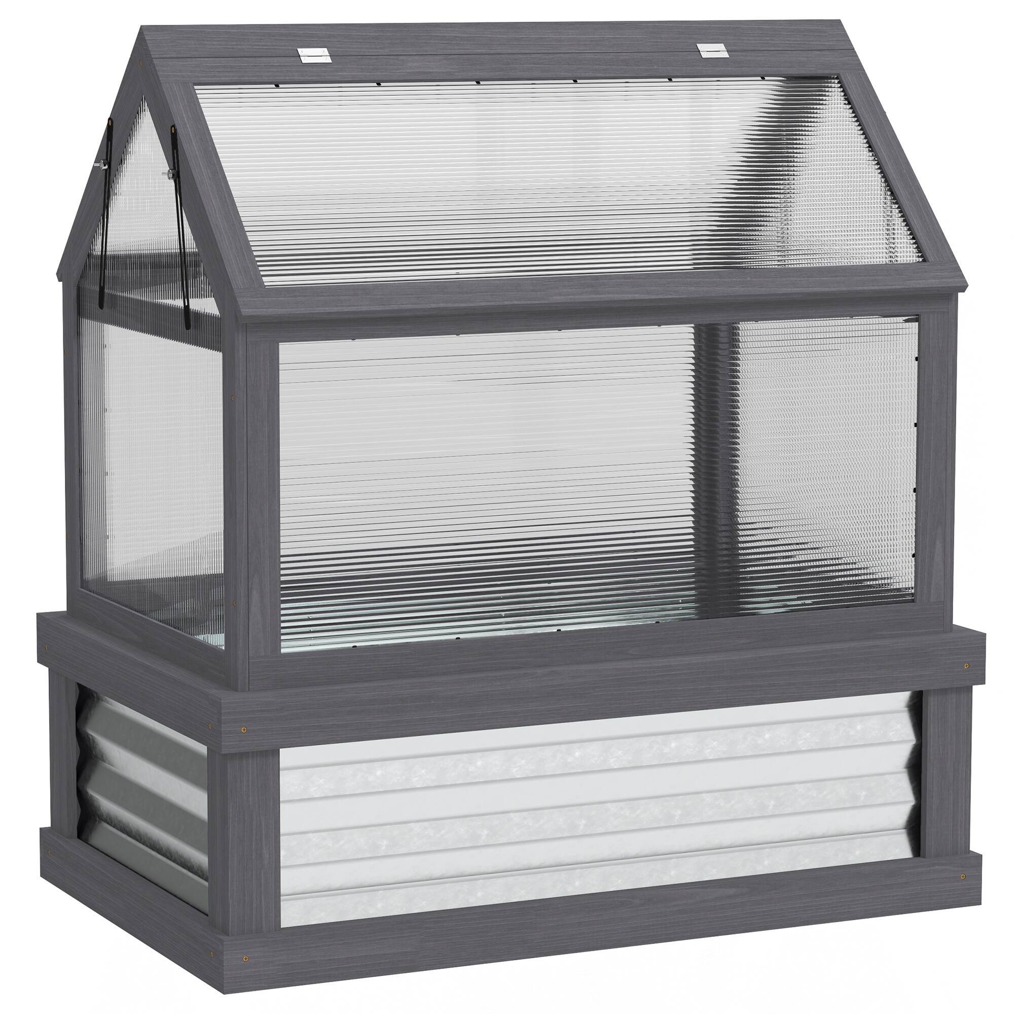 "Outsunny - Raised Garden Bed with Polycarbonate Greenhouse, Wooden Cold Frame Greenhouse, 35.5"" x 22.5"" x 38.25""" price history on PriceWatchPro