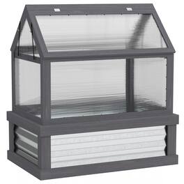 Outsunny - Raised Garden Bed with Polycarbonate Greenhouse, Wooden Cold Frame Greenhouse, 35.5" x 22.5" x 38.25"