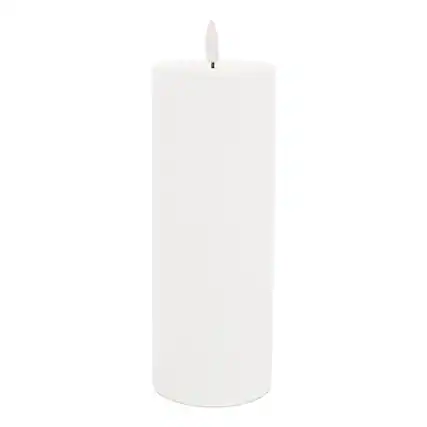 Front. BreeBe - FIA Wick White Pillar Candle (Set of 2) - White.