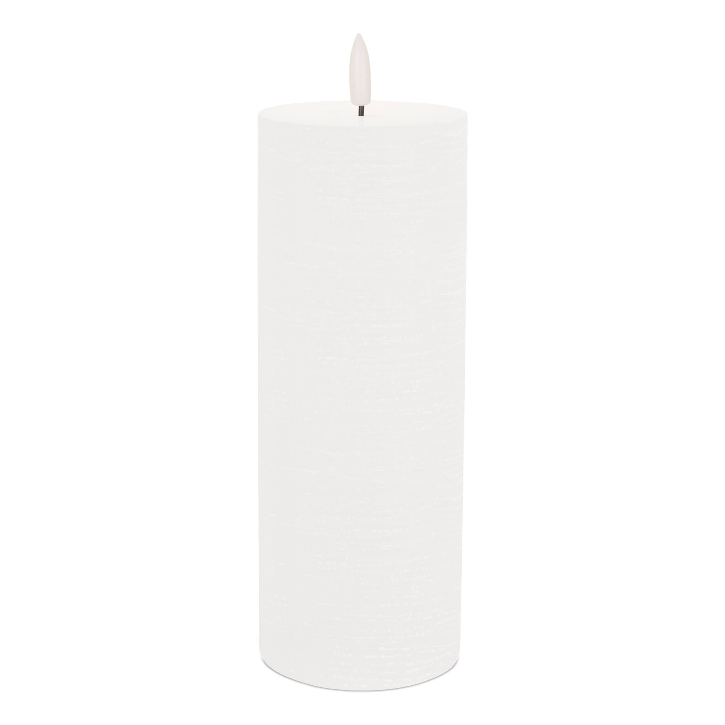 Front. BreeBe - FIA Wick White Pillar Candle (Set of 2) - White.