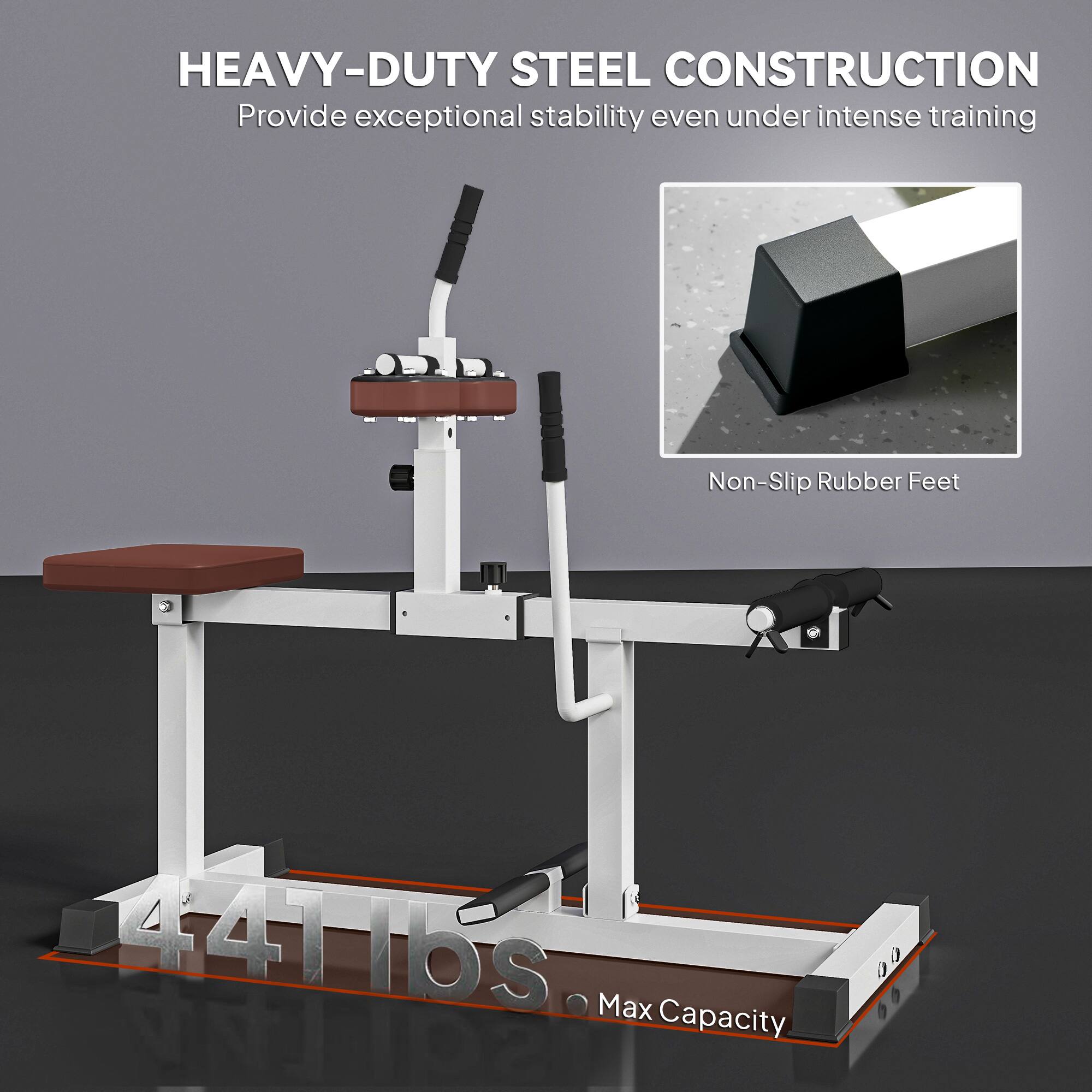 HEAVY-DUTY STEEL CONSTRUCTION  
Provide exceptional stability even under intense training  

Non-Slip Rubber Feet  

441 lbs Max Capacity